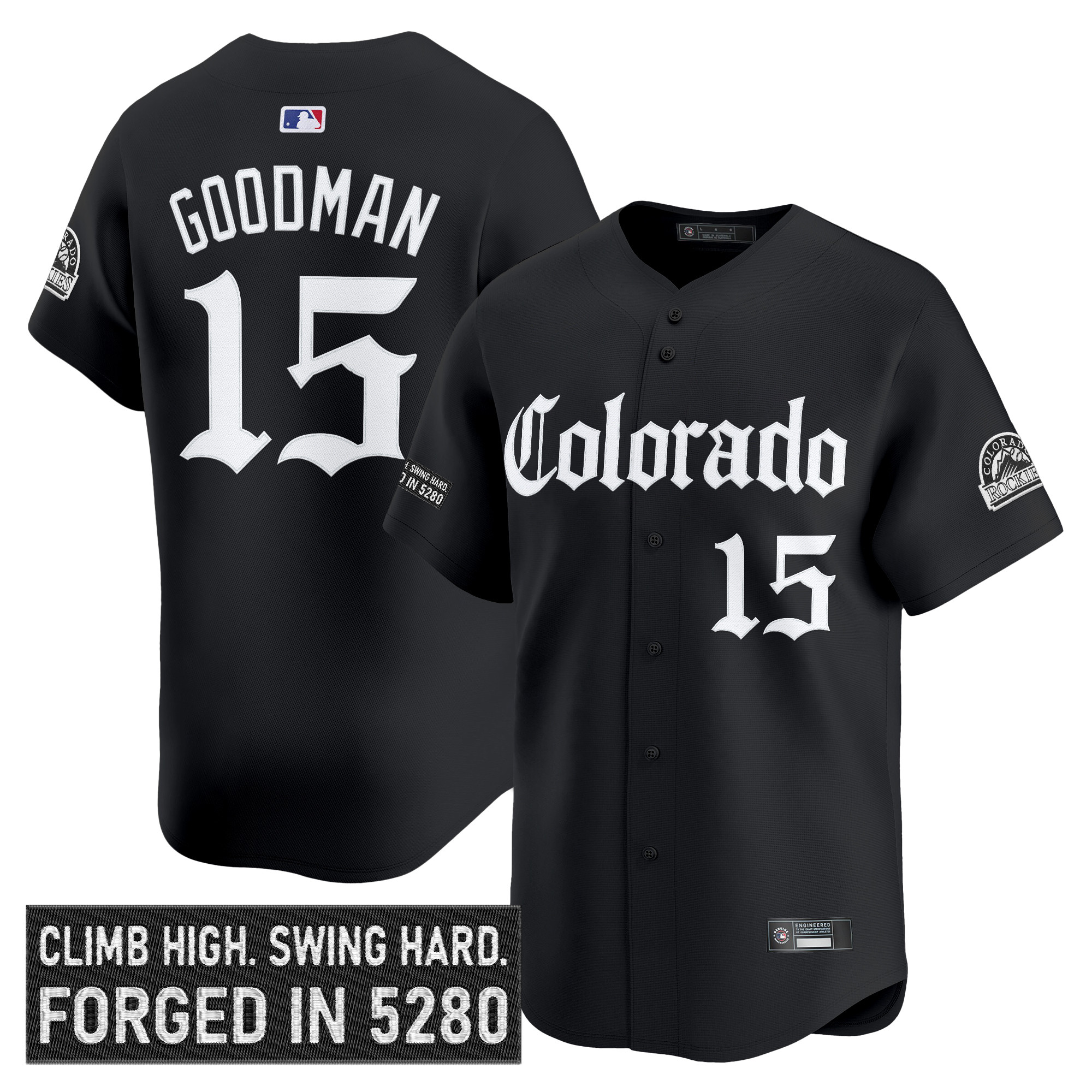 Men's Colorado Rockies 'Gothic Mile High Shadows Edition' Vapor Premier Limited Jersey - All Stitched