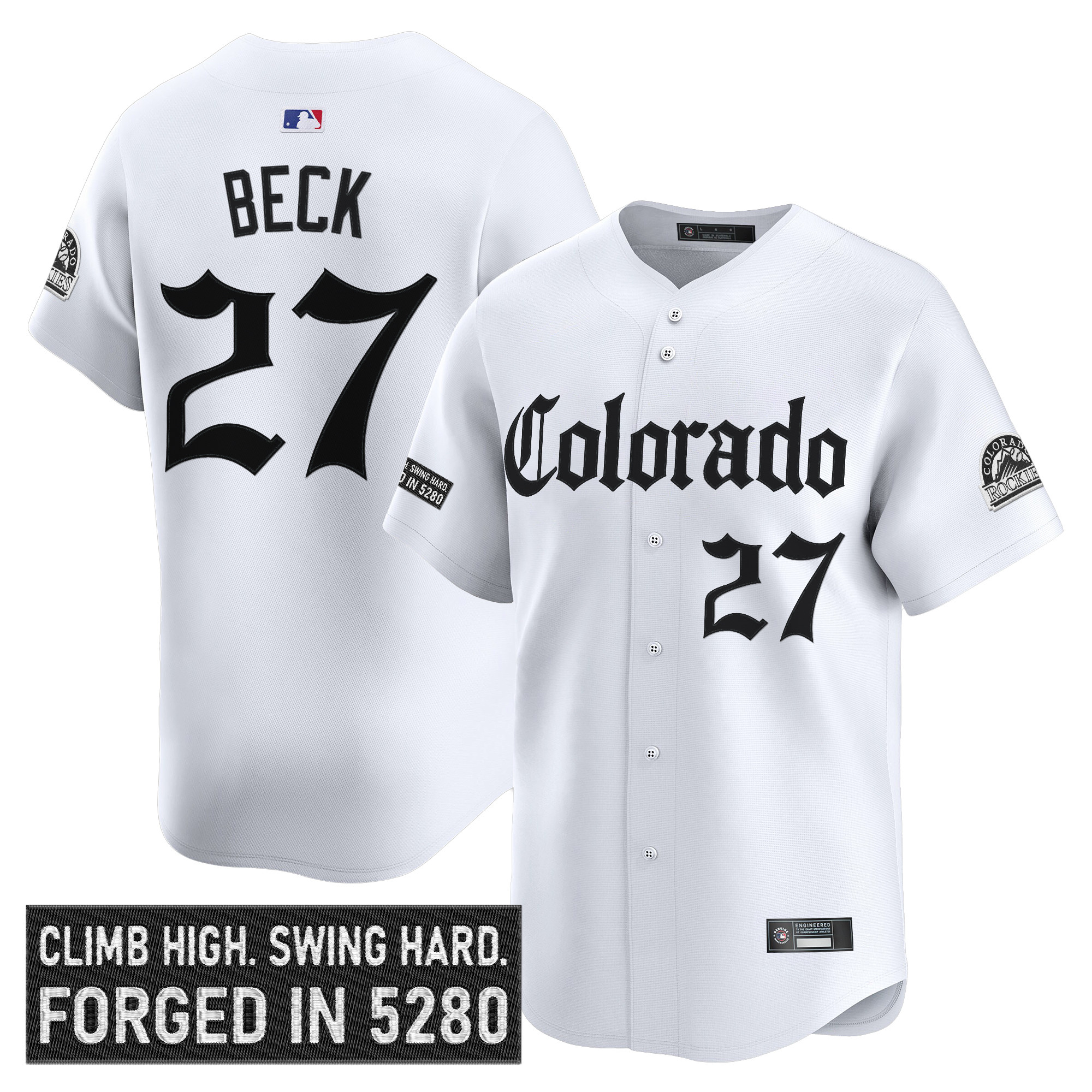 Men's Colorado Rockies 'Gothic Mile High Shadows Edition' Vapor Premier Limited Jersey - All Stitched