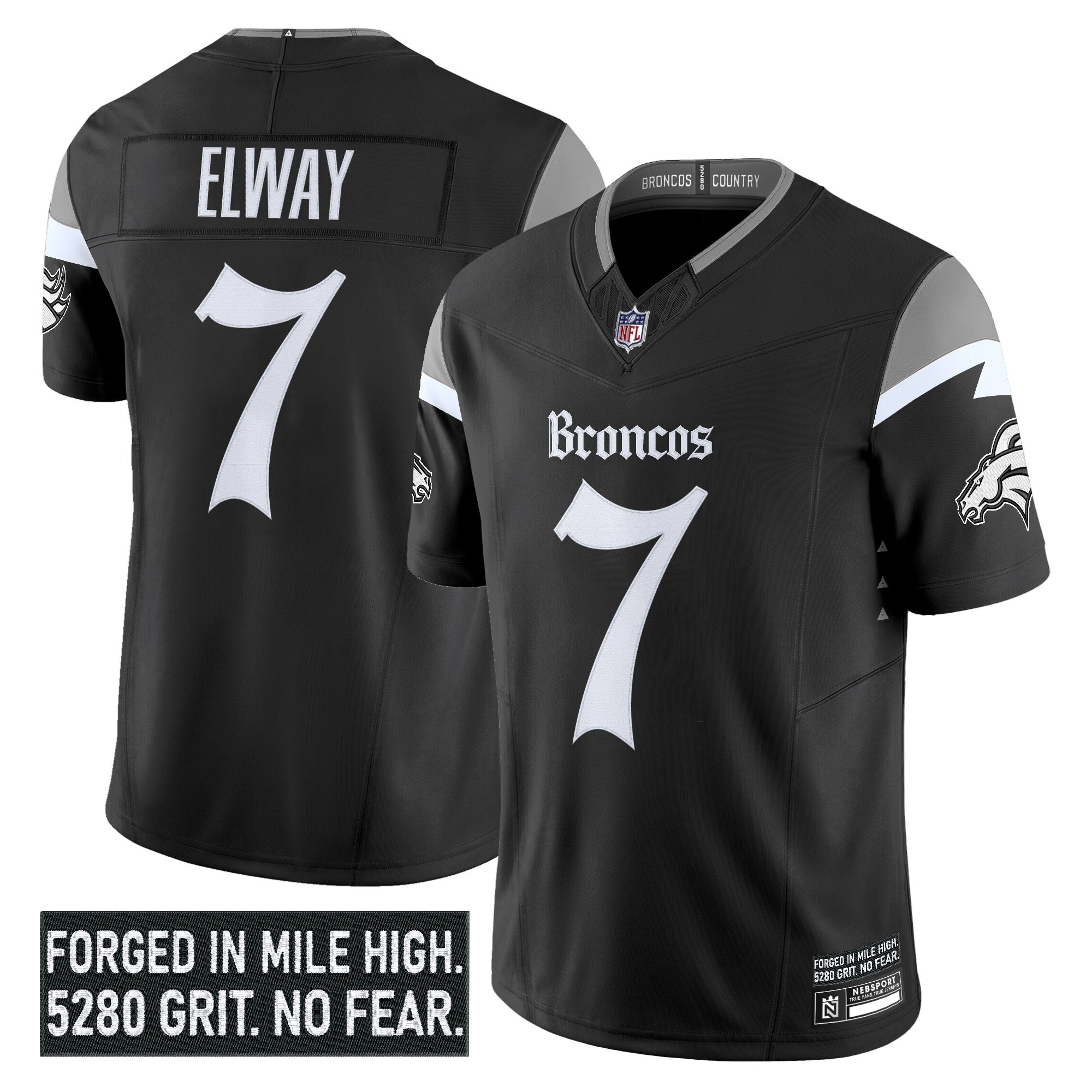 Men's Denver Broncos 'Gothic Mile High Shadows Edition' Vapor Limited Jersey - All Stitched