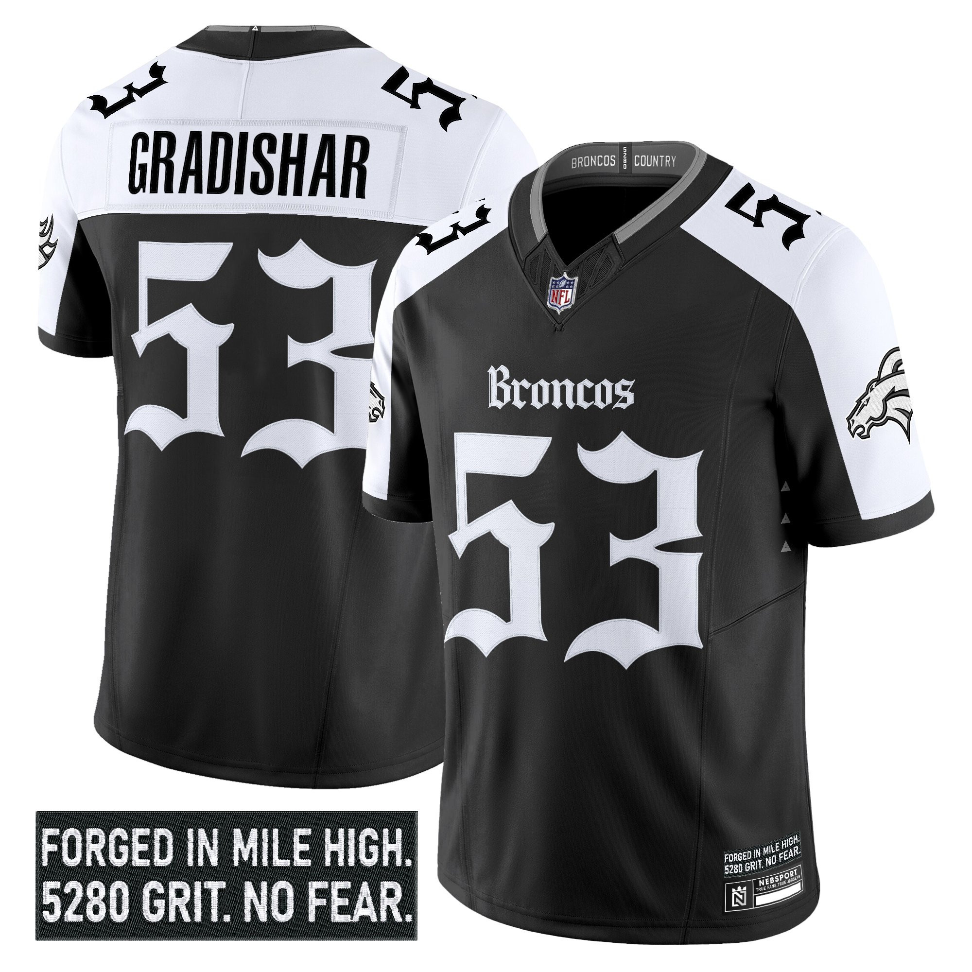 Men's Denver Broncos 'Gothic Mile High Shadows Edition' Vapor Limited Jersey - All Stitched