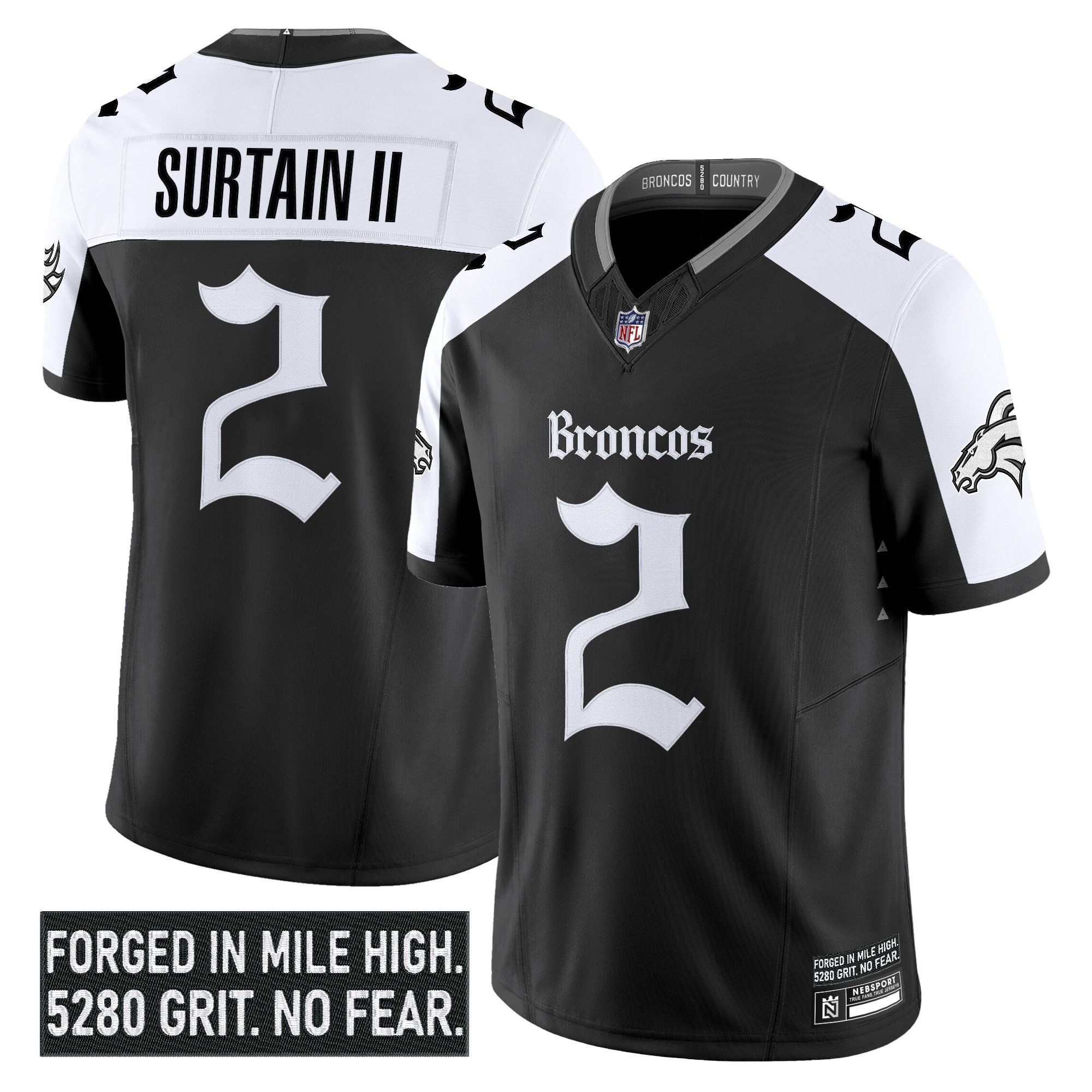Men's Denver Broncos 'Gothic Mile High Shadows Edition' Vapor Limited Jersey - All Stitched