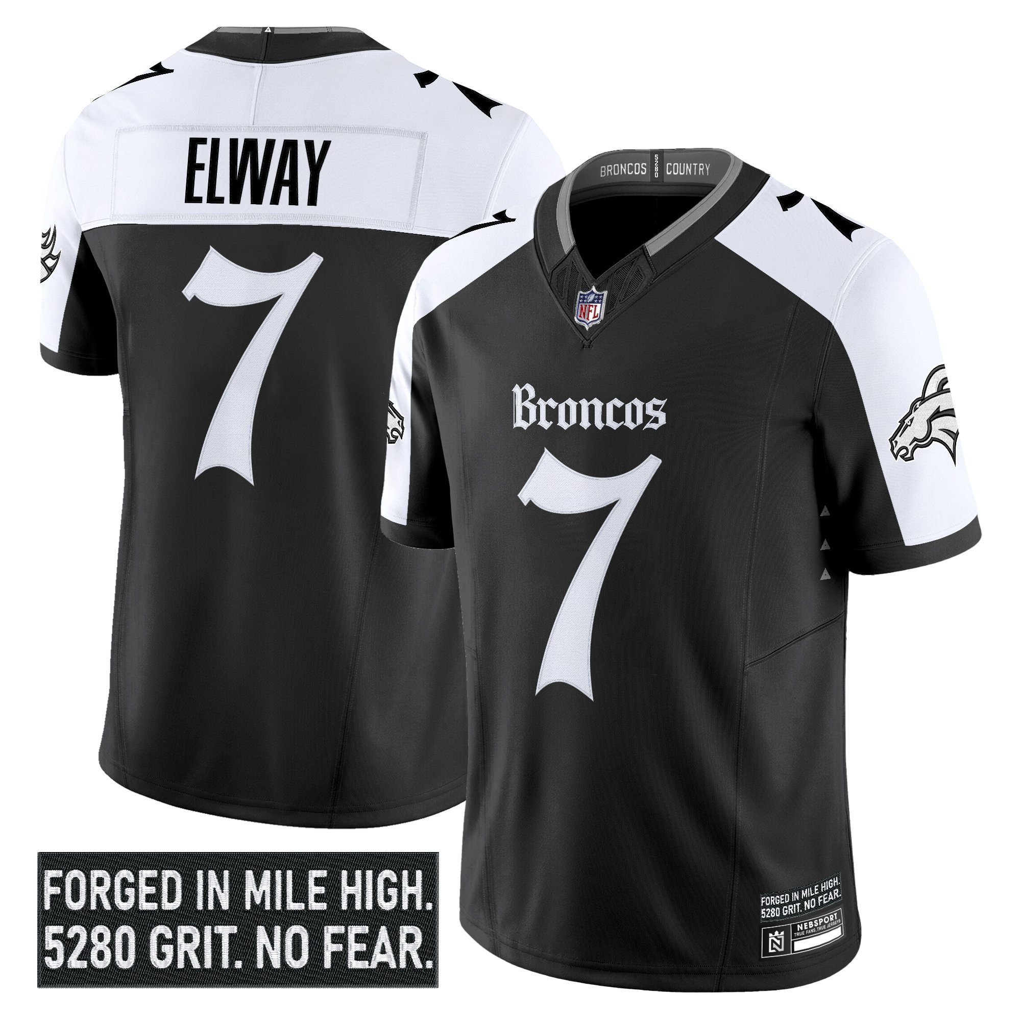 Men's Denver Broncos 'Gothic Mile High Shadows Edition' Vapor Limited Jersey - All Stitched