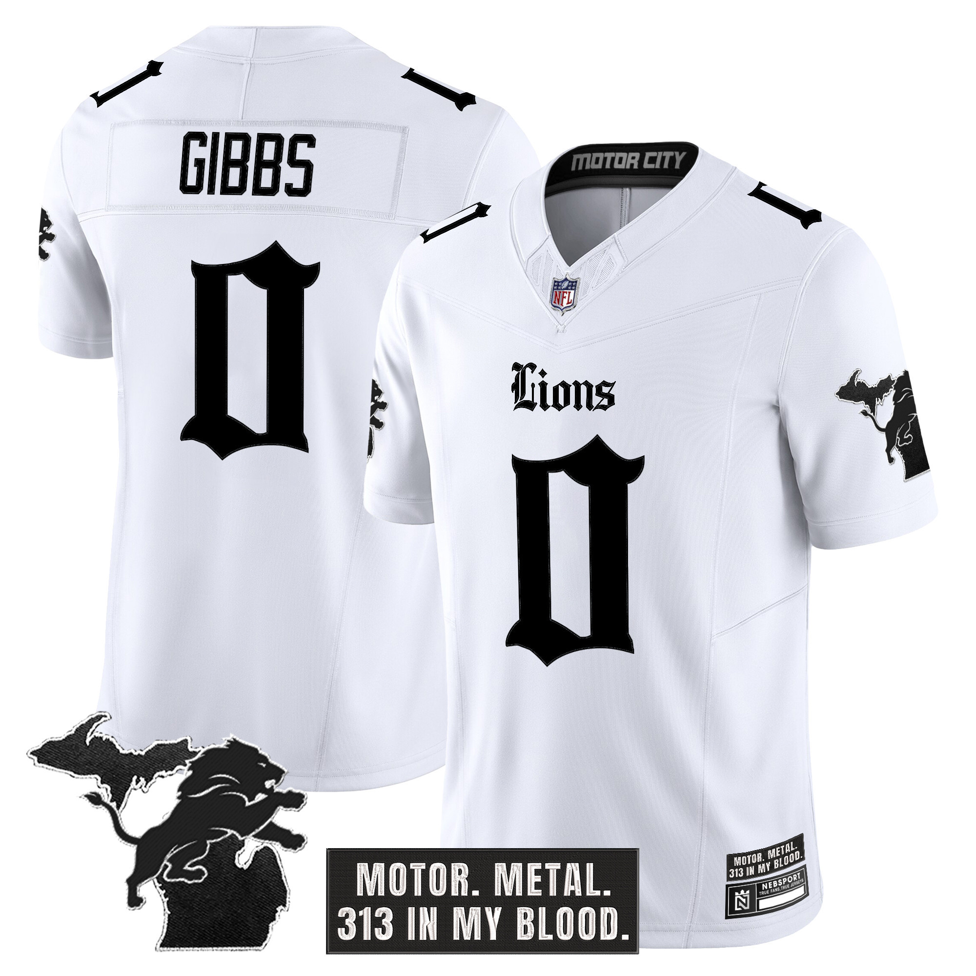 Men's Detroit Lions 'Gothic Motor Grit Edition' Vapor Limited Jersey - All Stitched
