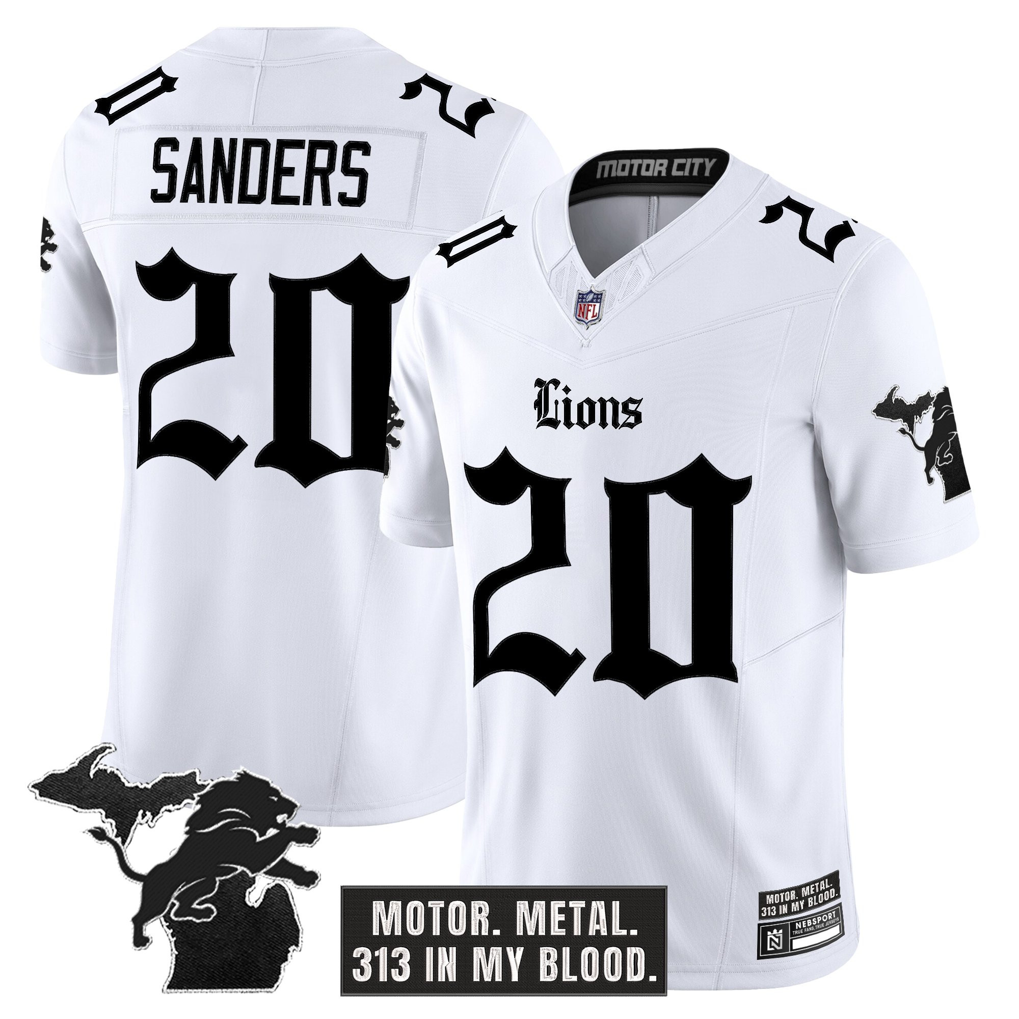 Men's Detroit Lions 'Gothic Motor Grit Edition' Vapor Limited Jersey - All Stitched