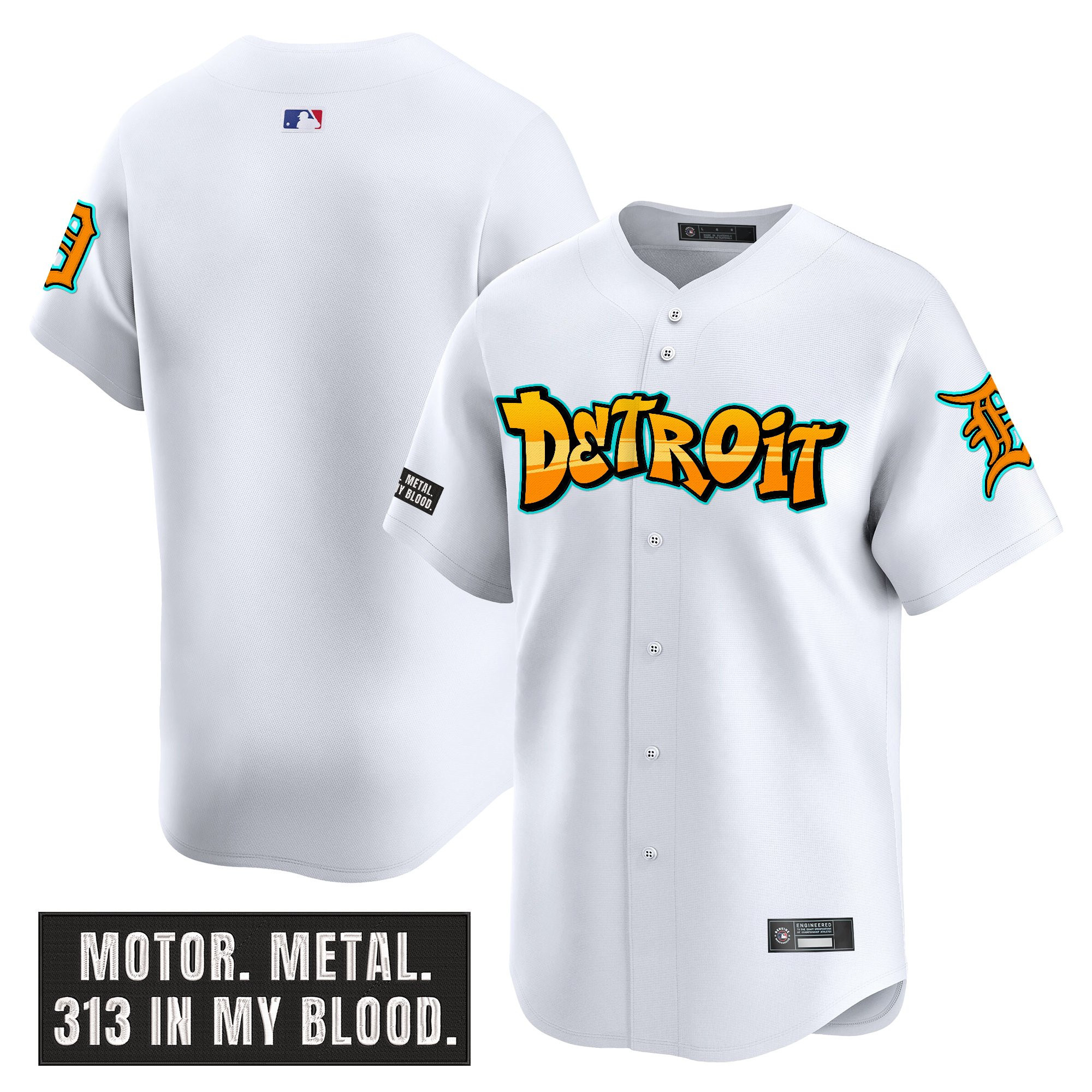 Men's Detroit Tigers 'Graffiti Motor City Edition' Vapor Premier Limited Jersey - All Stitched