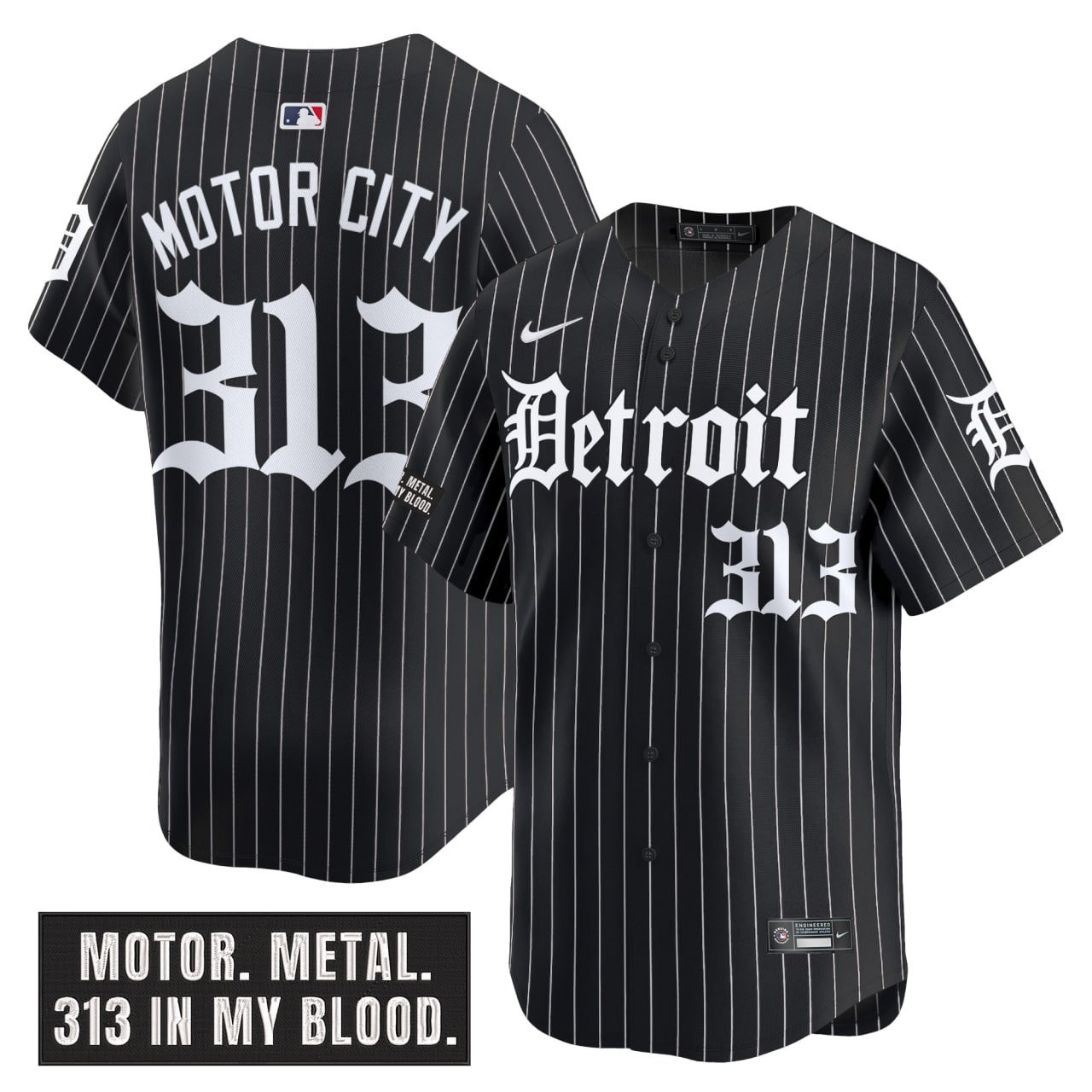Men's Detroit Tigers 'Motor Gothic Edition' Vapor Premier Limited Jersey - All Stitched