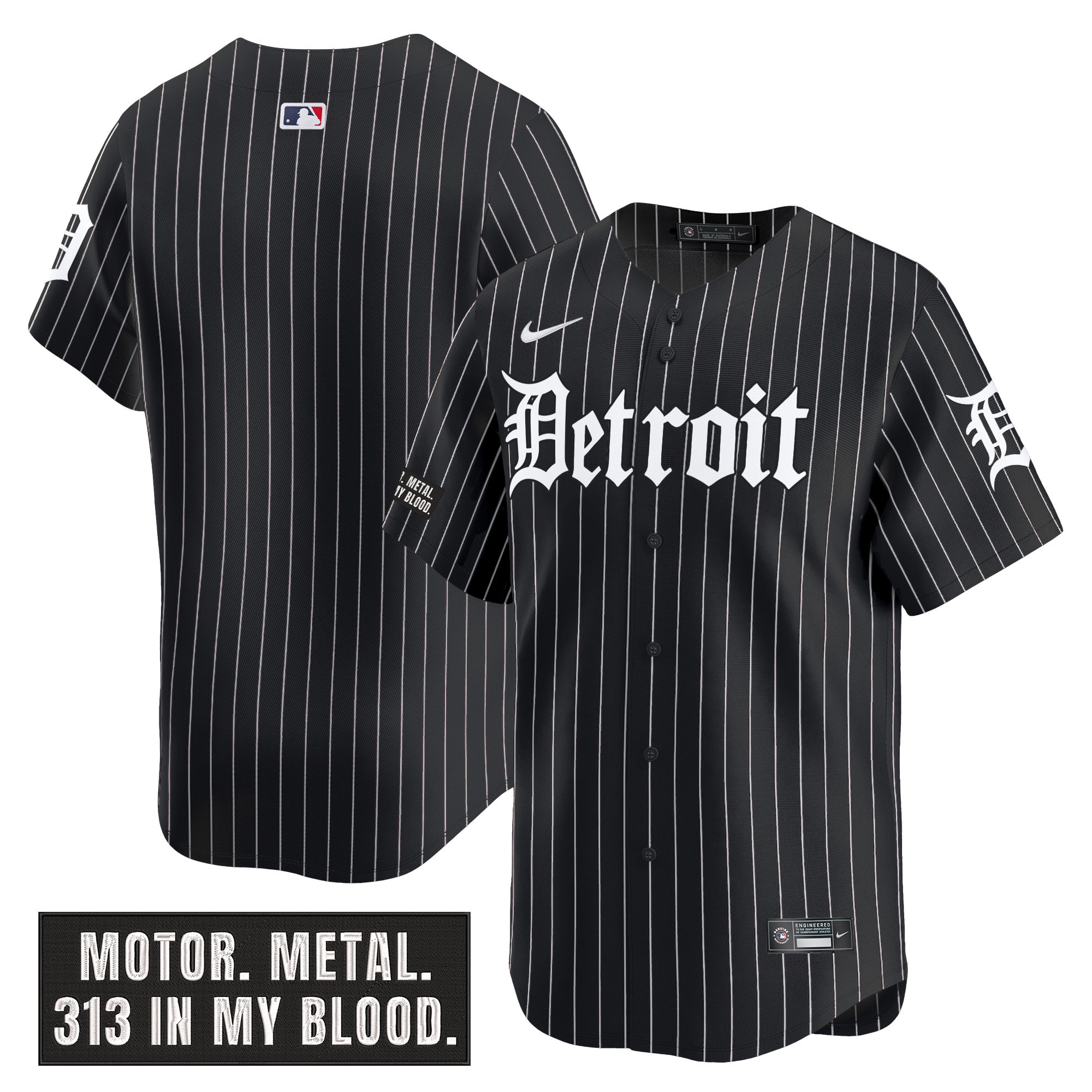 Men's Detroit Tigers 'Motor Gothic Edition' Vapor Premier Limited Jersey - All Stitched