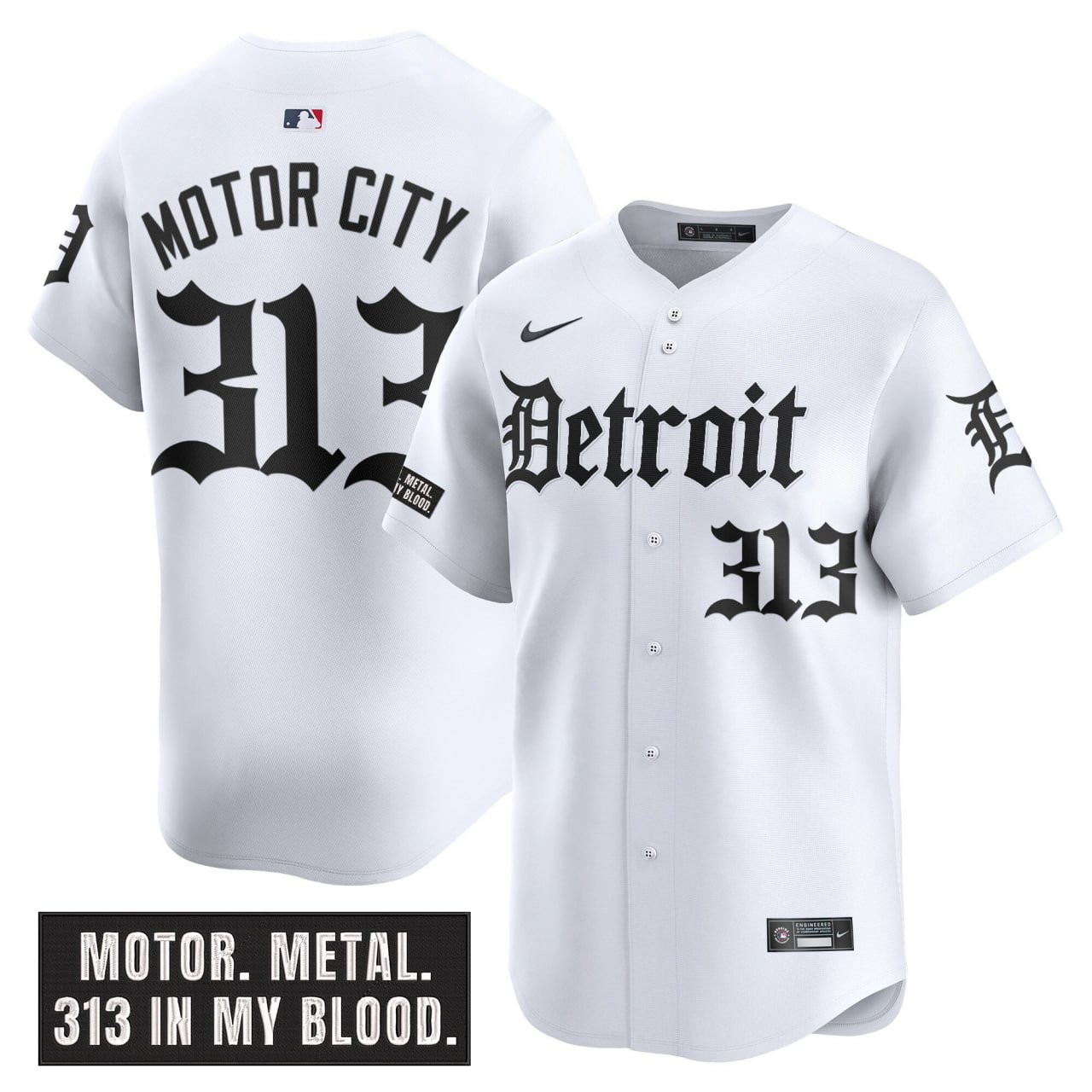 Men's Detroit Tigers 'Motor Gothic Edition' Vapor Premier Limited Jersey - All Stitched