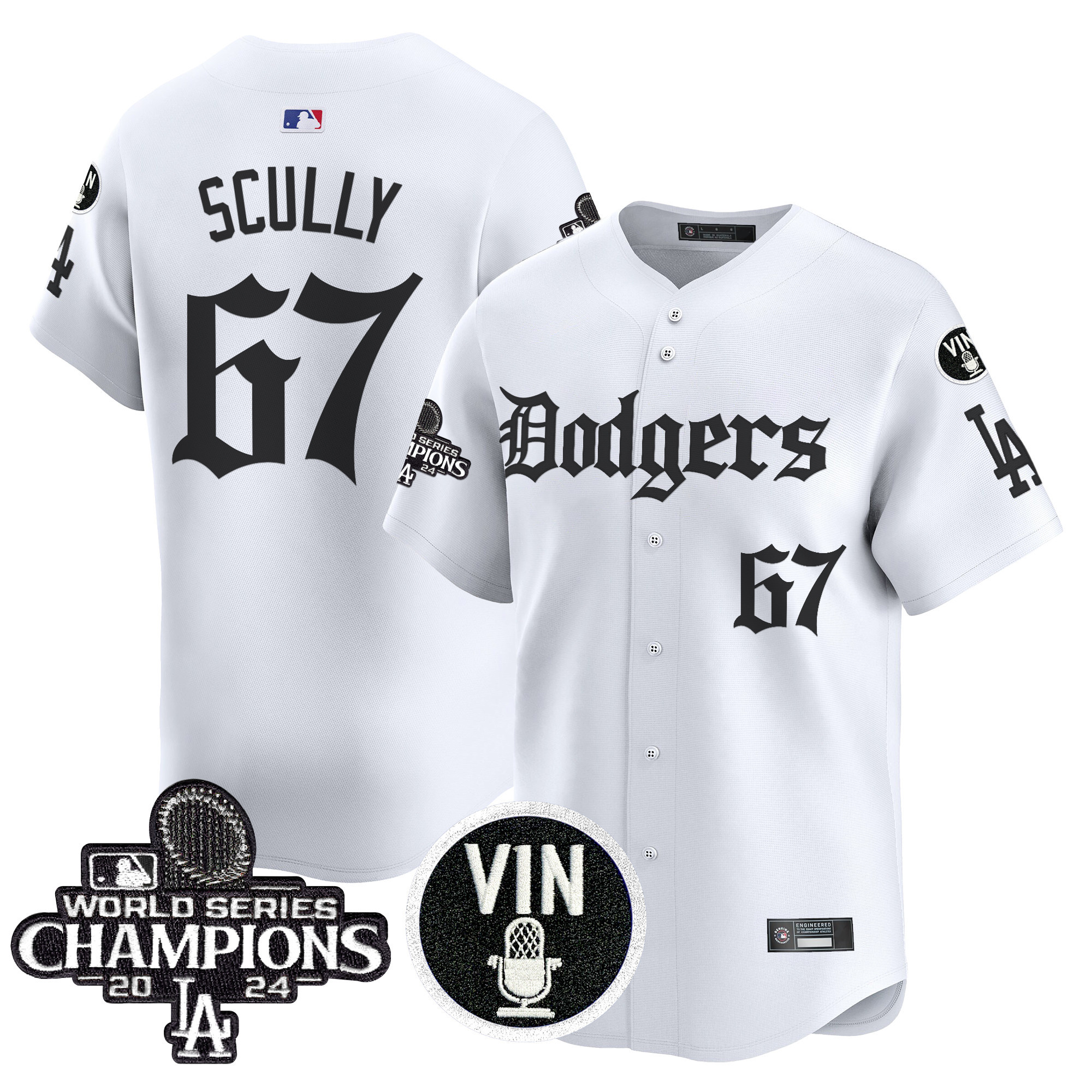 Men's Dodgers 2025 LA Gothic Style Vapor Premier Limited Jersey V2 - All Stitched