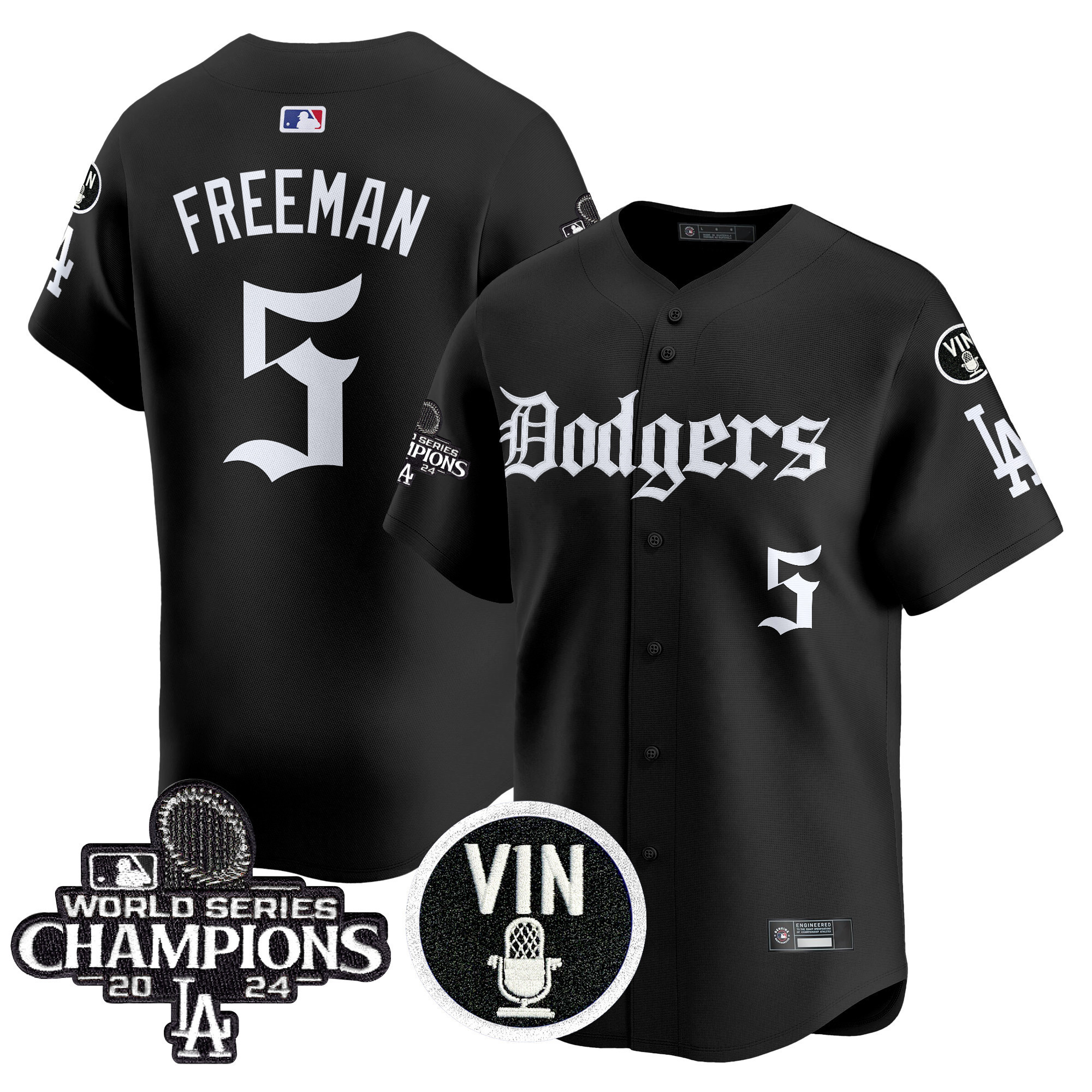 Men's Dodgers 2025 LA Gothic Style Vapor Premier Limited Jersey V2 - All Stitched