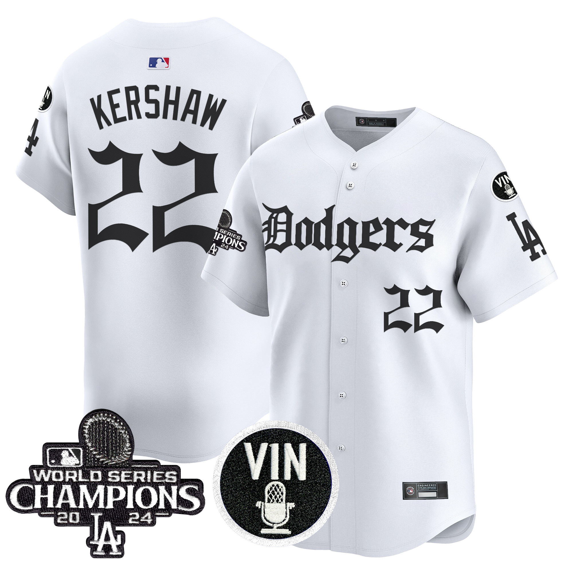 Men's Dodgers 2025 LA Gothic Style Vapor Premier Limited Jersey V2 - All Stitched