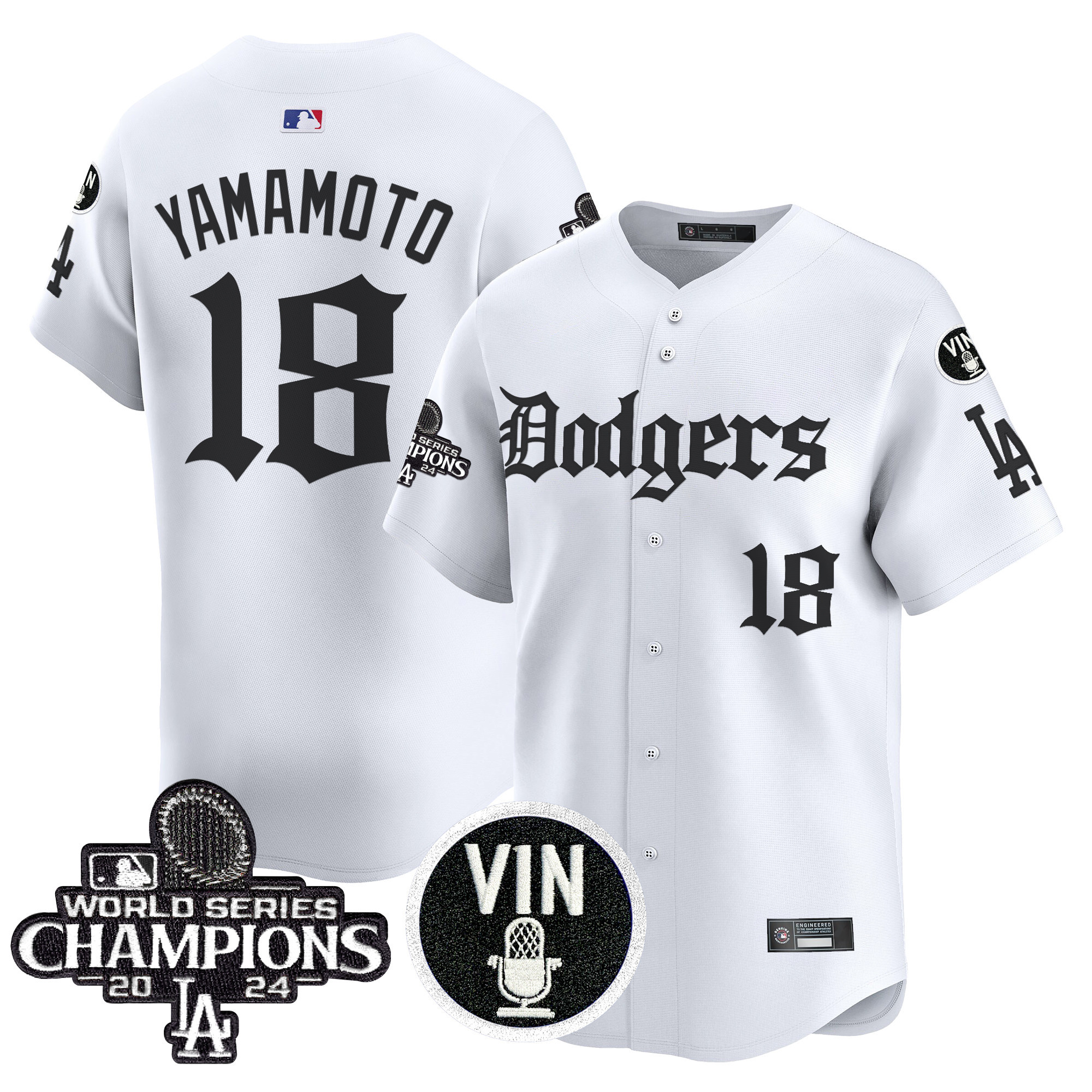 Men's Dodgers 2025 LA Gothic Style Vapor Premier Limited Jersey V2 - All Stitched