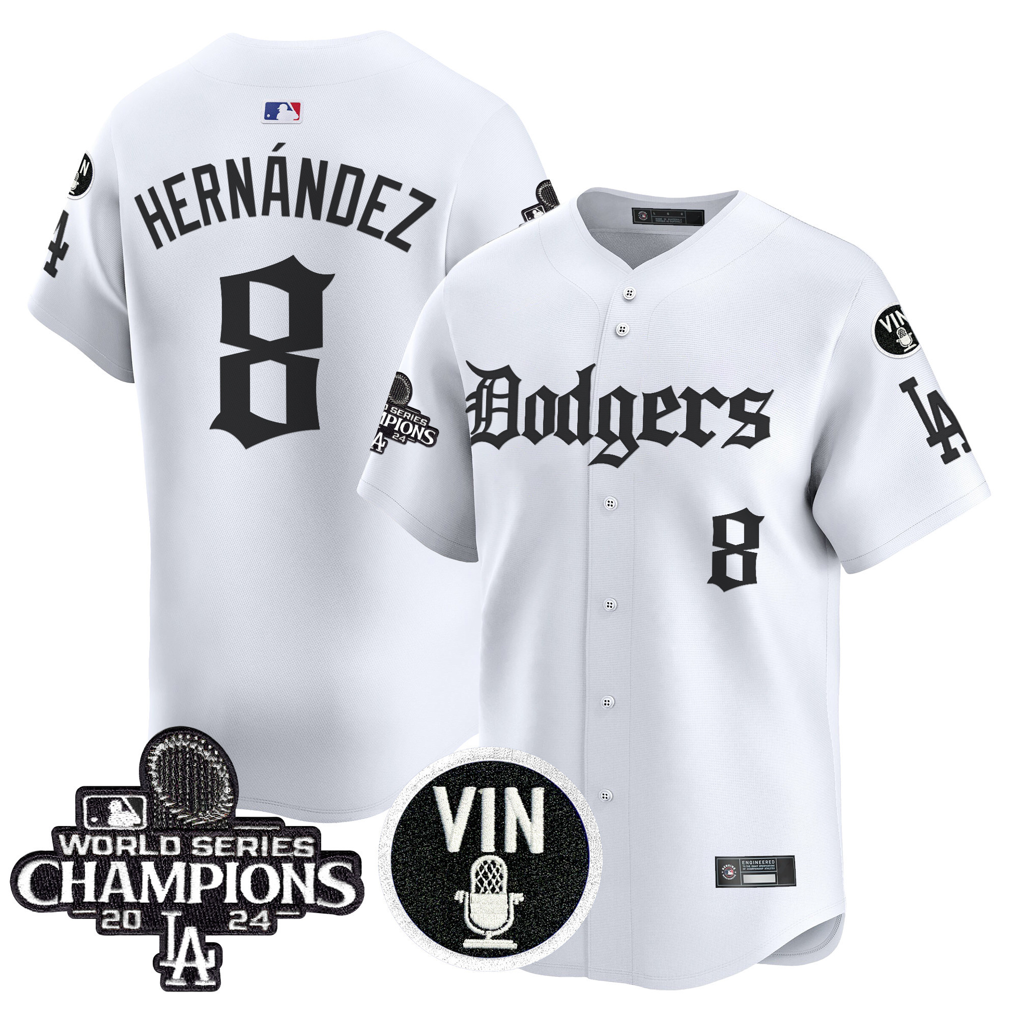 Men's Dodgers 2025 LA Gothic Style Vapor Premier Limited Jersey V2 - All Stitched