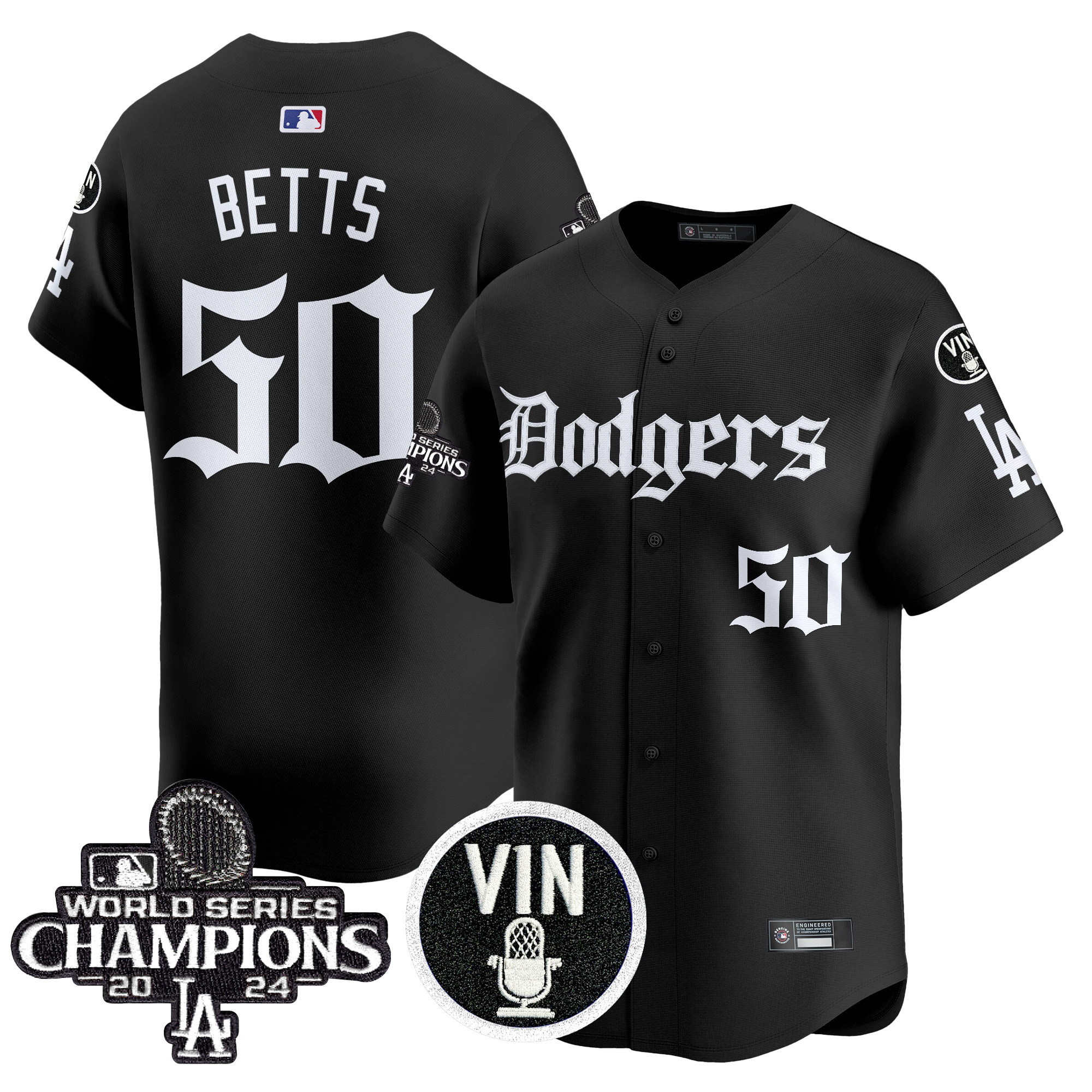Men's Dodgers 2025 LA Gothic Style Vapor Premier Limited Jersey V2 - All Stitched