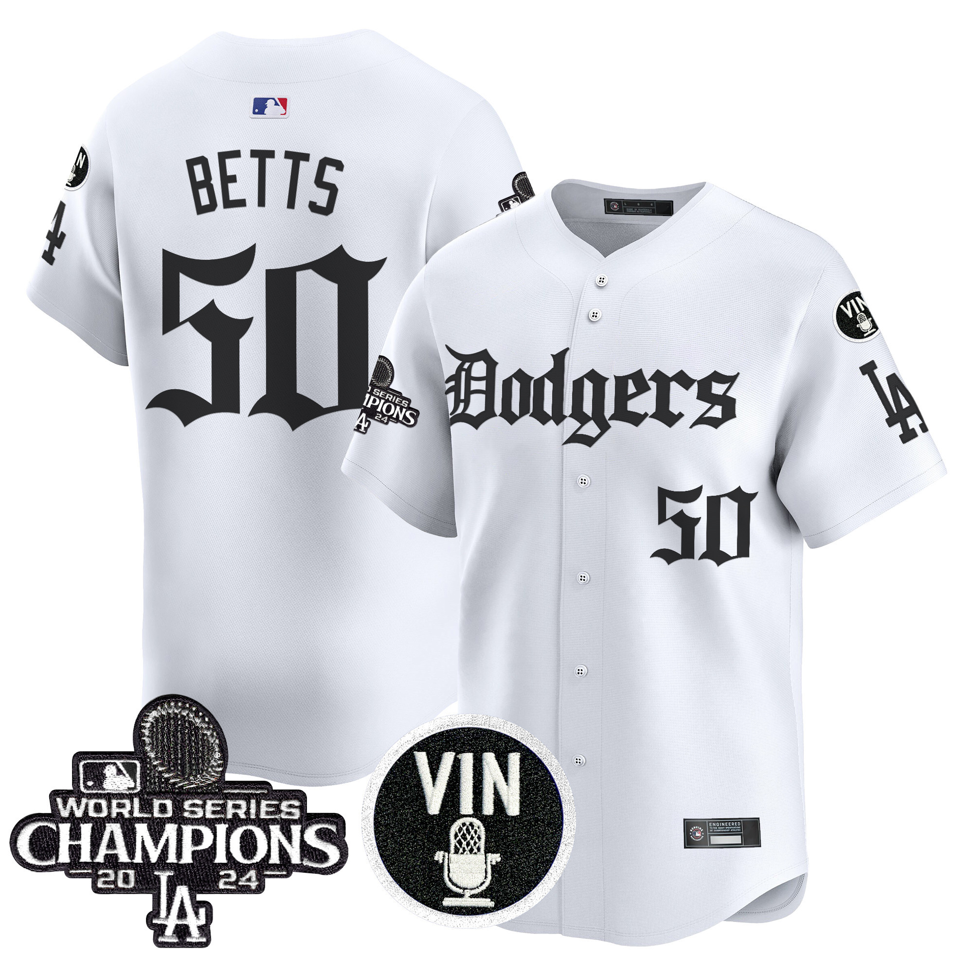 Men's Dodgers 2025 LA Gothic Style Vapor Premier Limited Jersey V2 - All Stitched