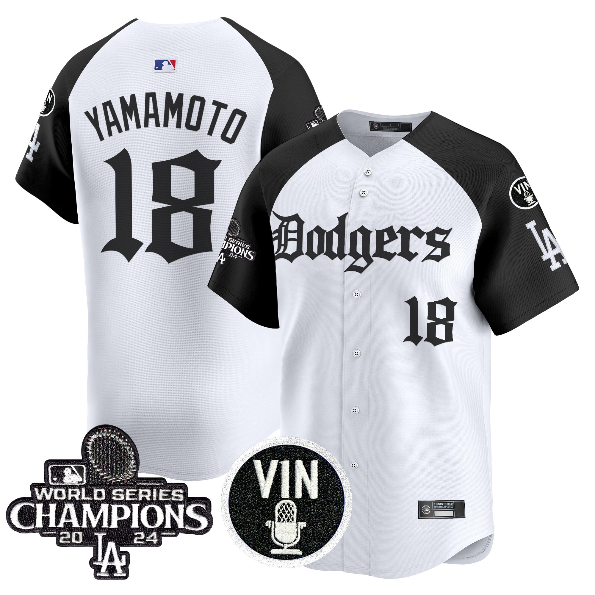 Men's Dodgers 2025 LA Gothic Style Vapor Premier Limited Jersey V2 - All Stitched