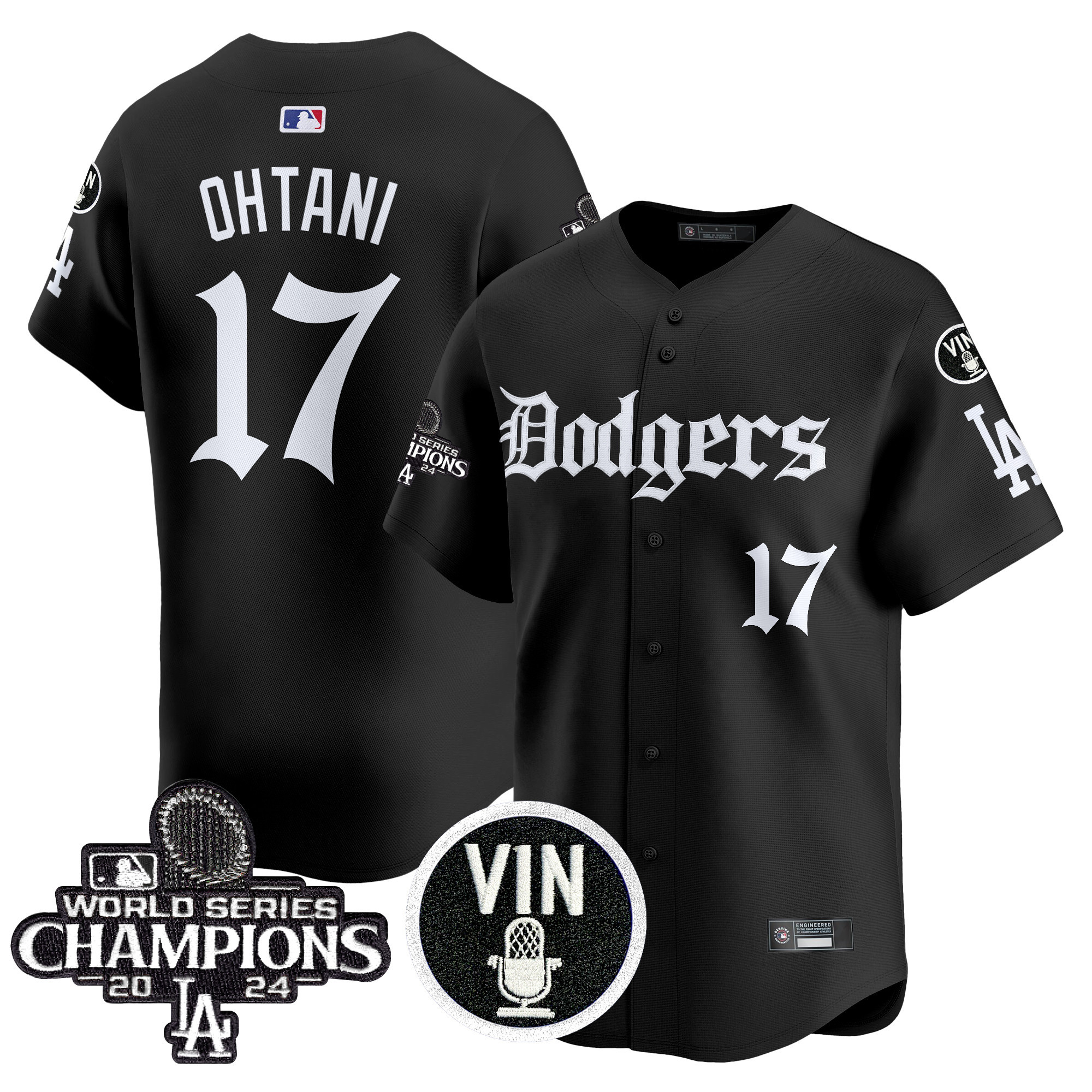 Men's Dodgers 2025 LA Gothic Style Vapor Premier Limited Jersey V2 - All Stitched