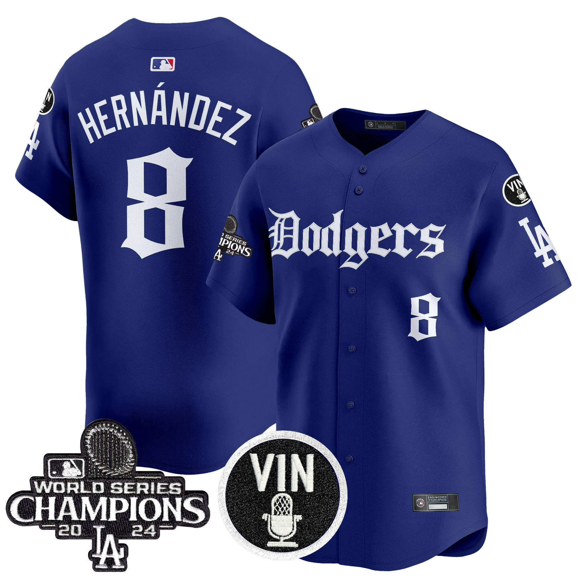 Men's Dodgers 2025 LA Gothic Style Vapor Premier Limited Jersey V2 - All Stitched