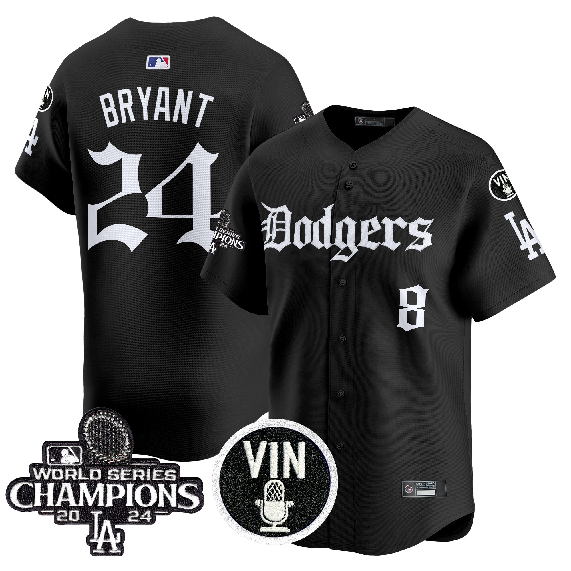 Men's Dodgers 2025 LA Gothic Style Vapor Premier Limited Jersey V2 - All Stitched