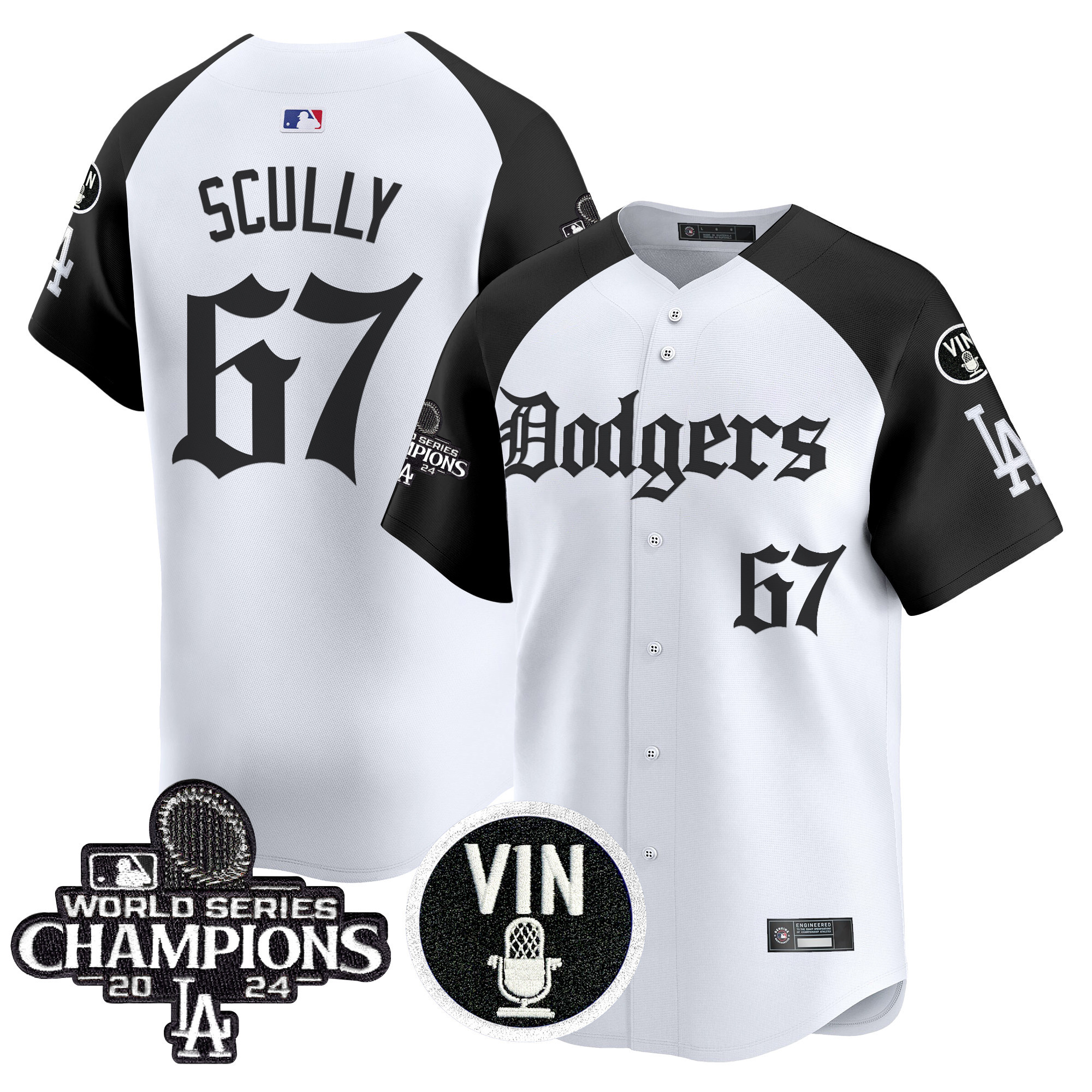 Men's Dodgers 2025 LA Gothic Style Vapor Premier Limited Jersey V2 - All Stitched