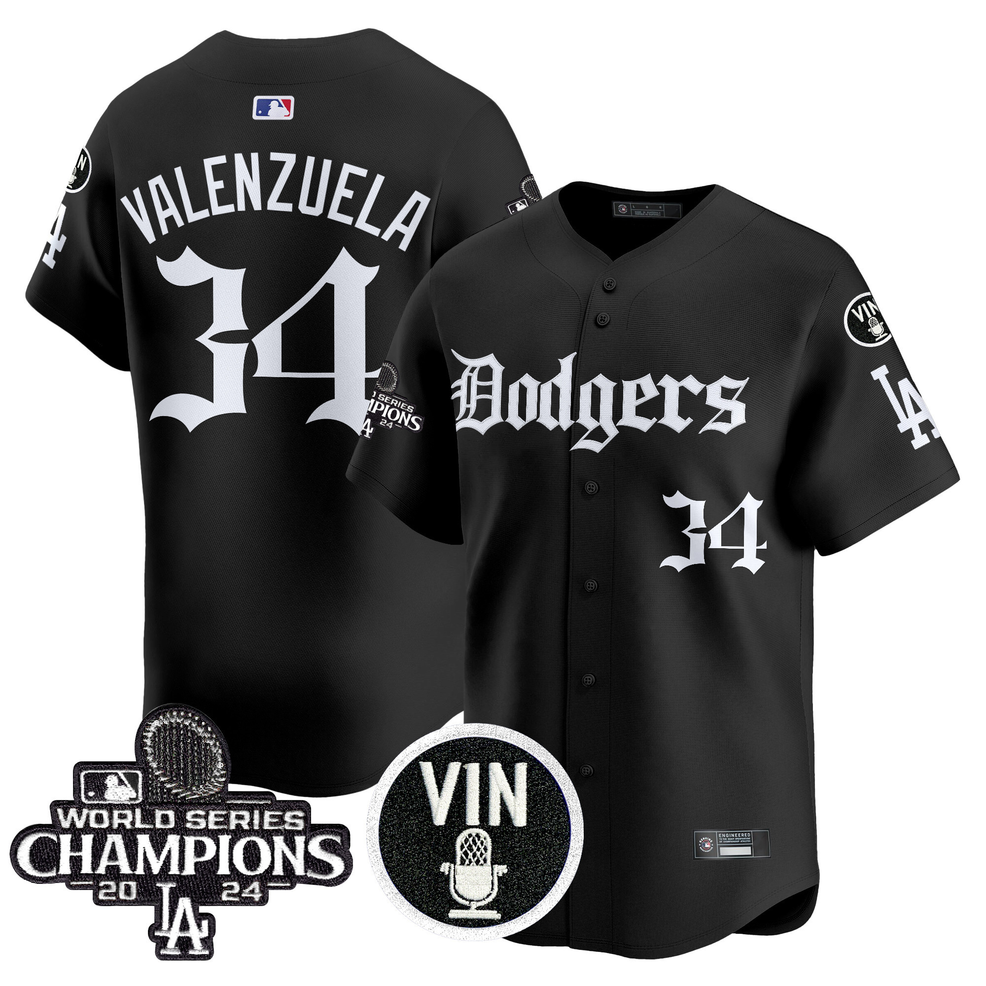Men's Dodgers 2025 LA Gothic Style Vapor Premier Limited Jersey V2 - All Stitched