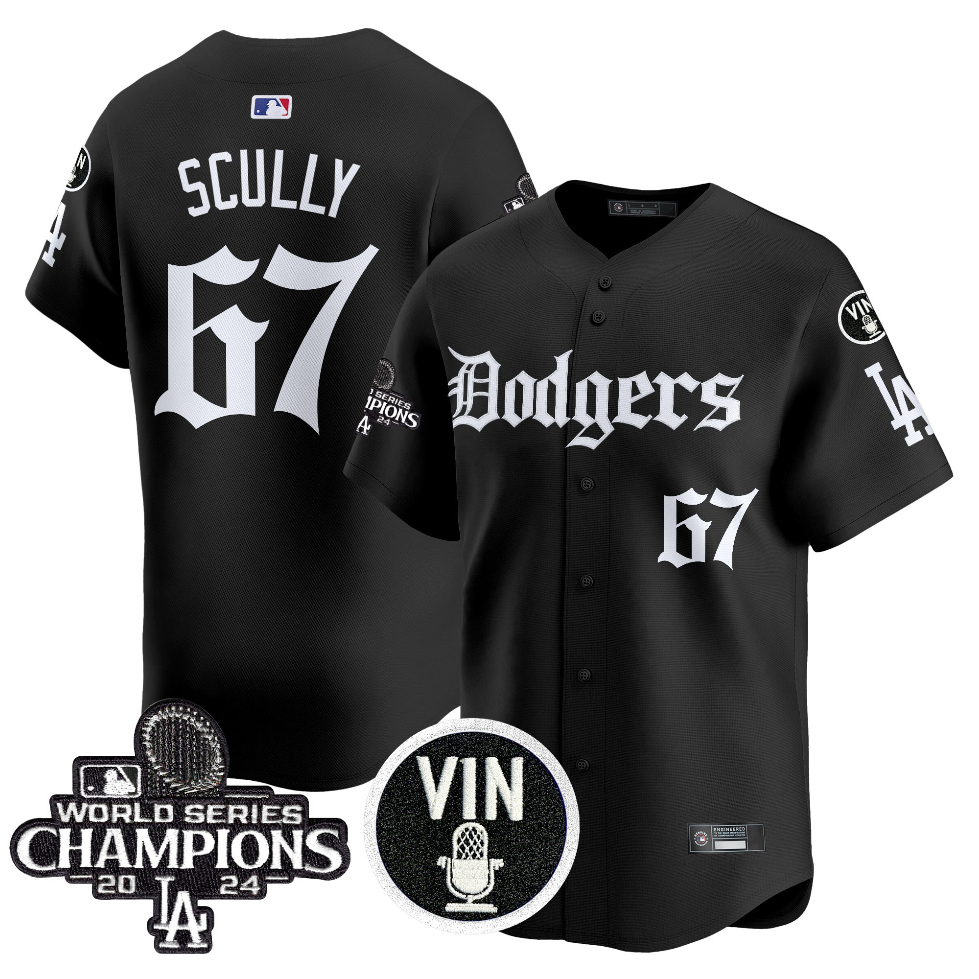 Men's Dodgers 2025 LA Gothic Style Vapor Premier Limited Jersey V2 - All Stitched