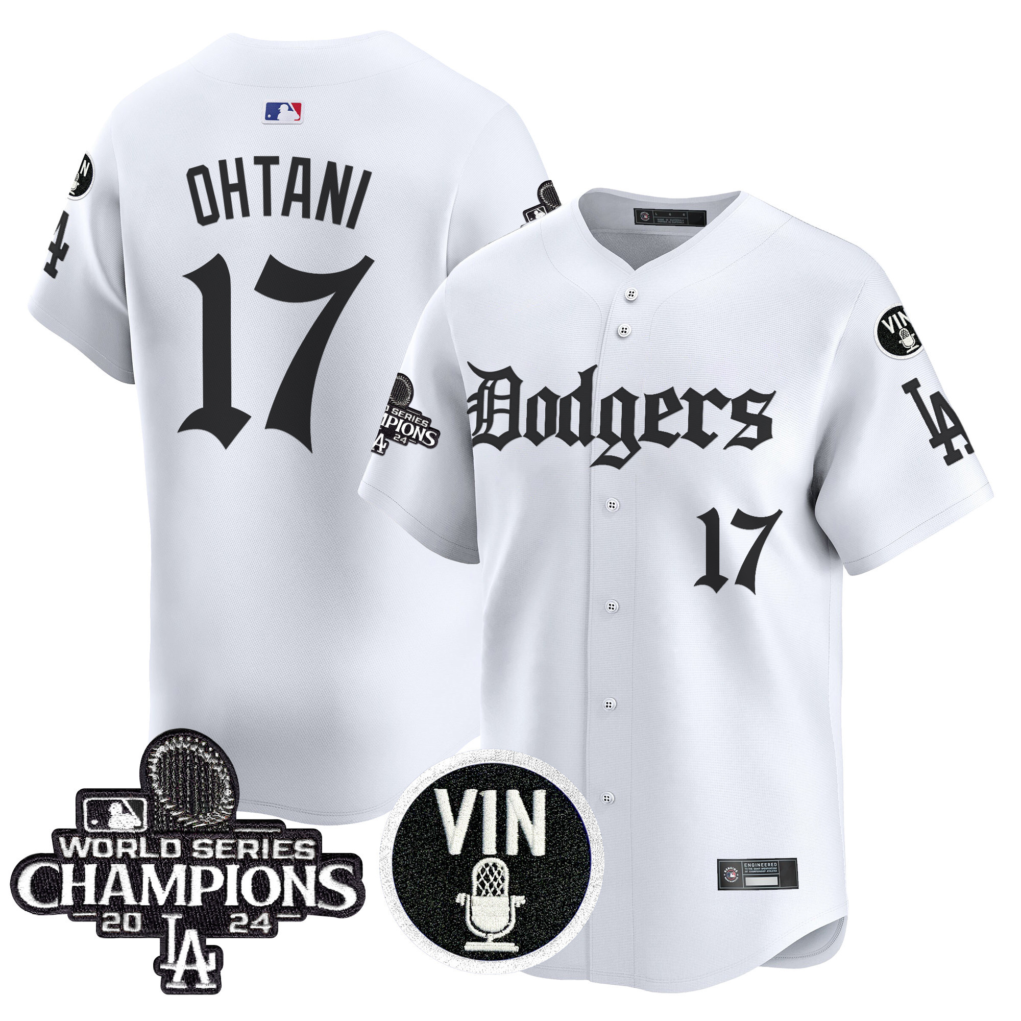 Men's Dodgers 2025 LA Gothic Style Vapor Premier Limited Jersey V2 - All Stitched