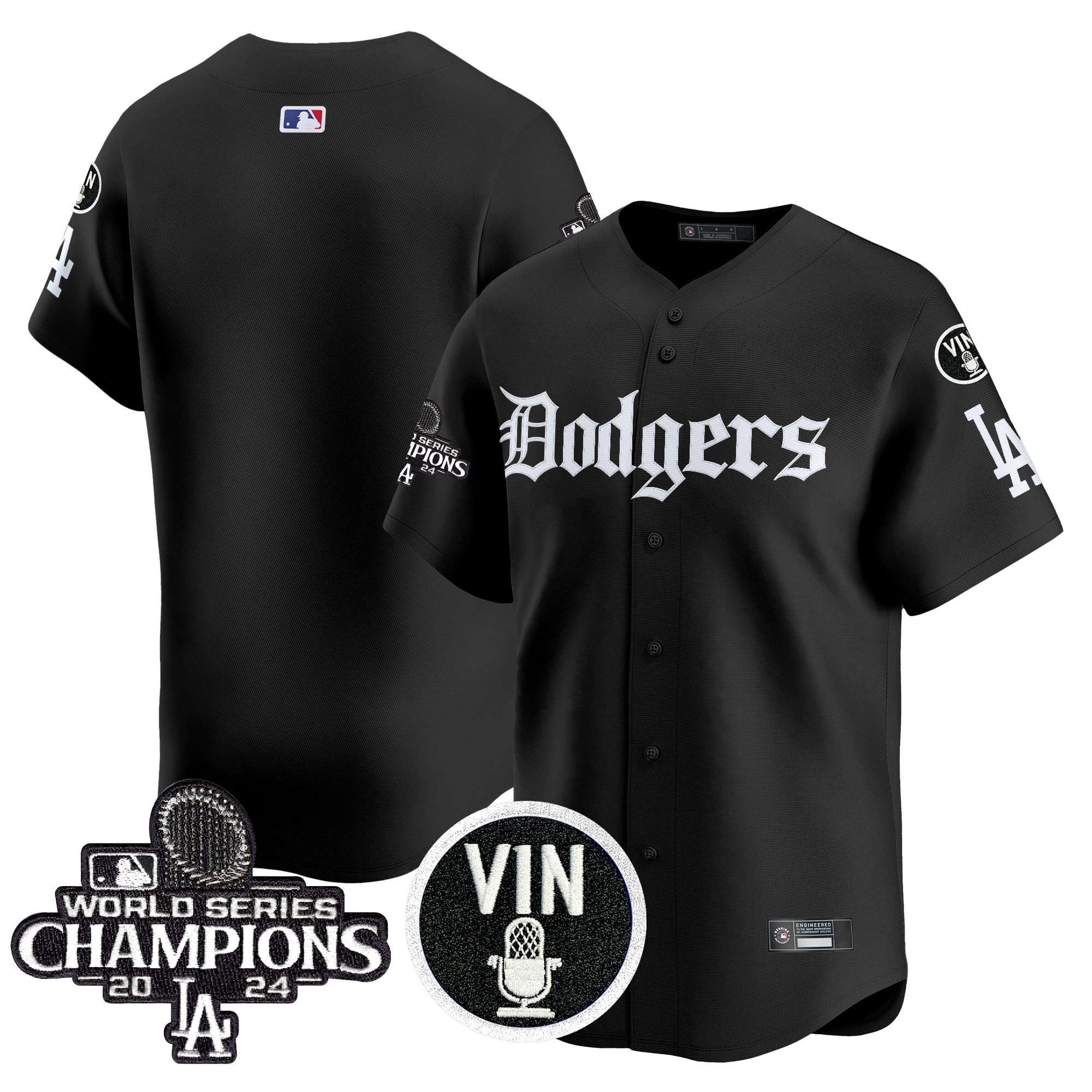 Men's Dodgers 2025 LA Gothic Style Vapor Premier Limited Jersey V2 - All Stitched