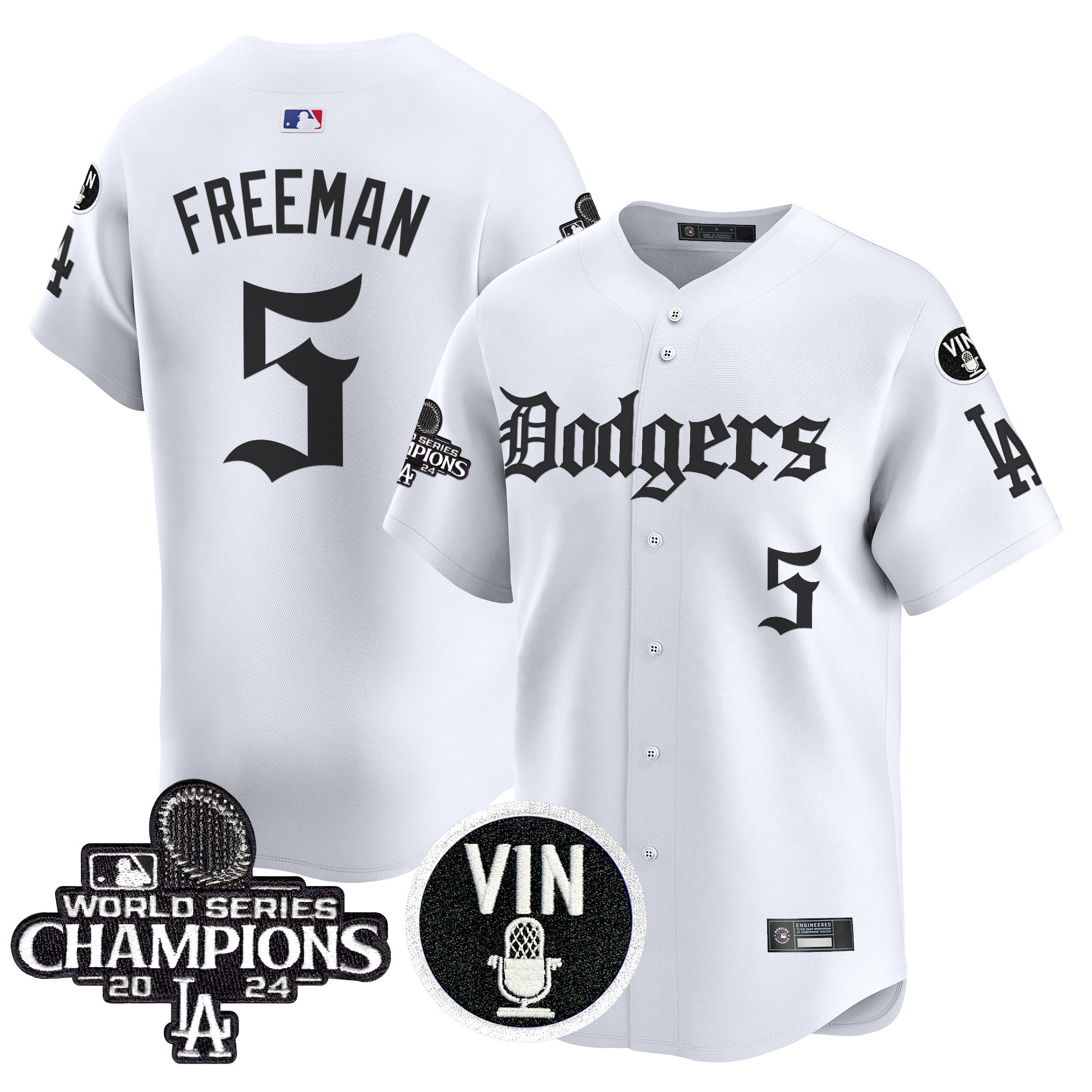 Men's Dodgers 2025 LA Gothic Style Vapor Premier Limited Jersey V2 - All Stitched