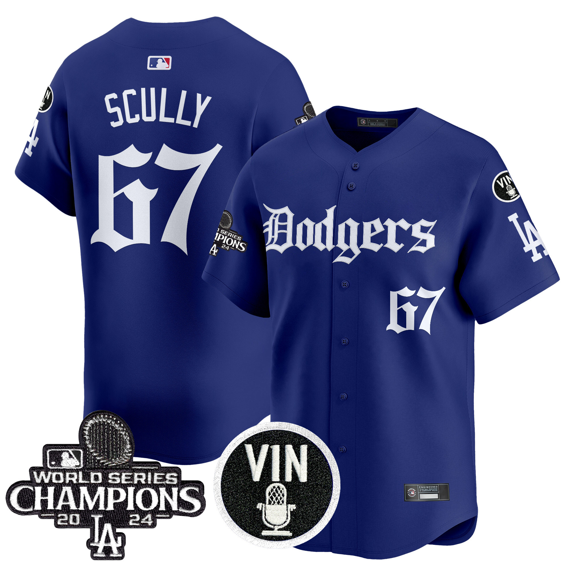 Men's Dodgers 2025 LA Gothic Style Vapor Premier Limited Jersey V2 - All Stitched