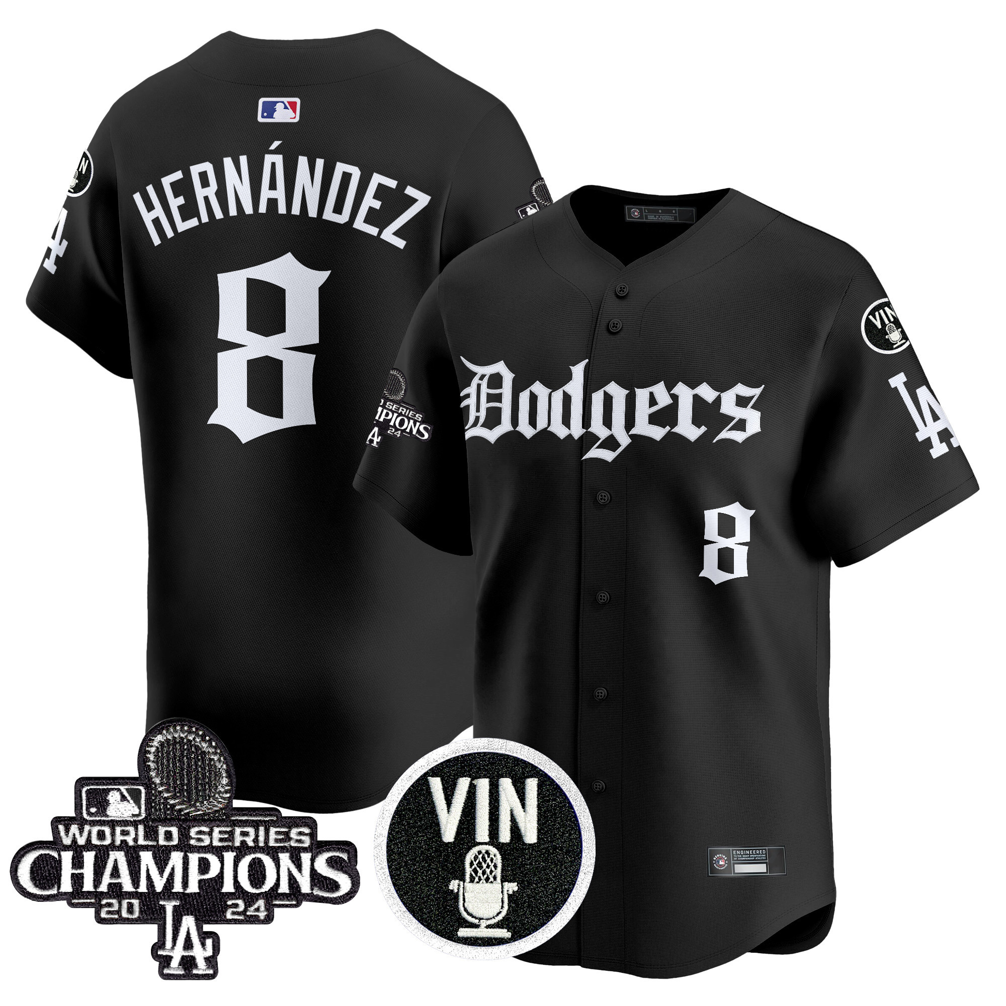 Men's Dodgers 2025 LA Gothic Style Vapor Premier Limited Jersey V2 - All Stitched