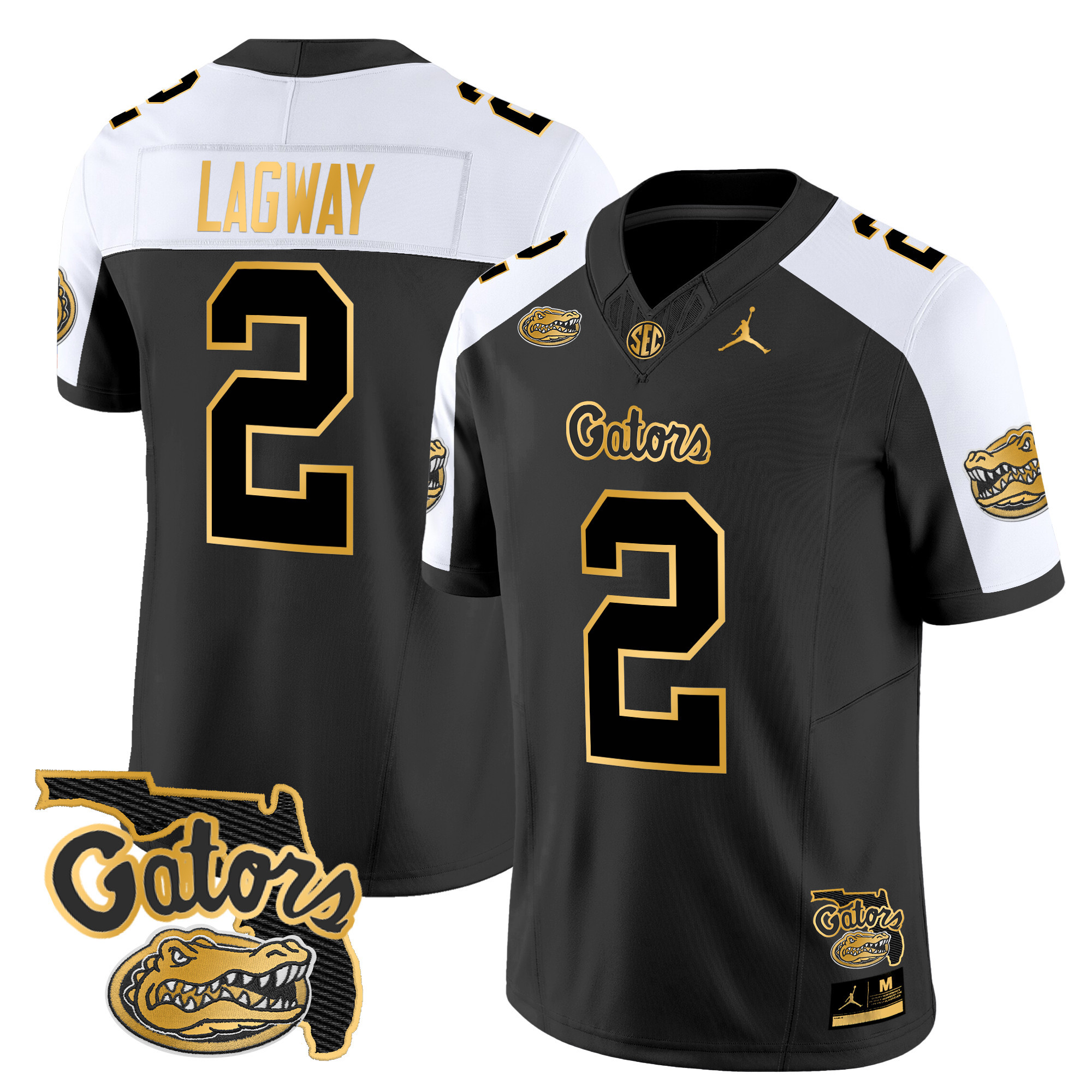 Men's Florida Gators 2025 Florida Patch Gold Vapor Limited Jersey - All Stitched
