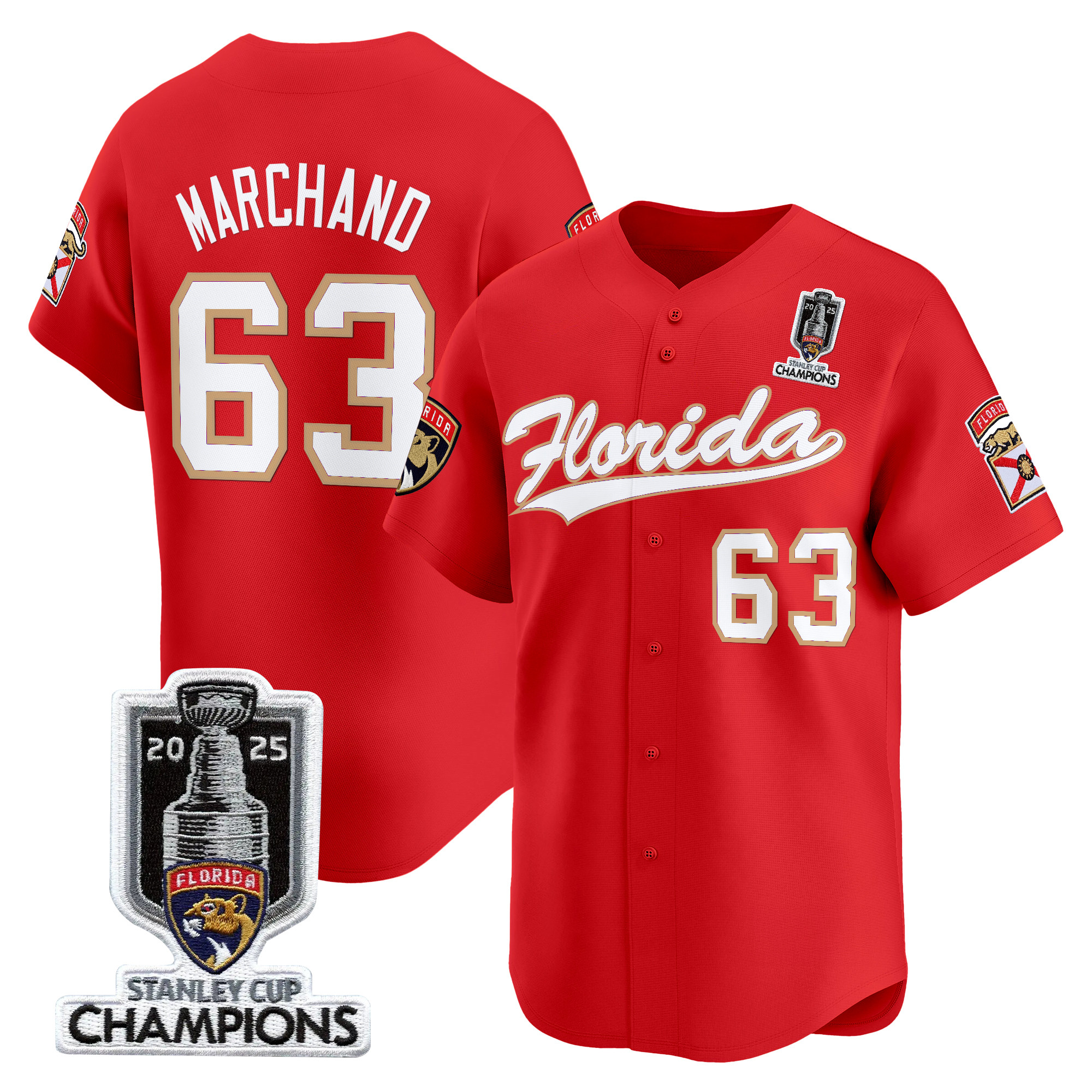 Men's Florida Panthers 2025 Stanley Cup Champions Vapor Baseball Jersey - All Stitched