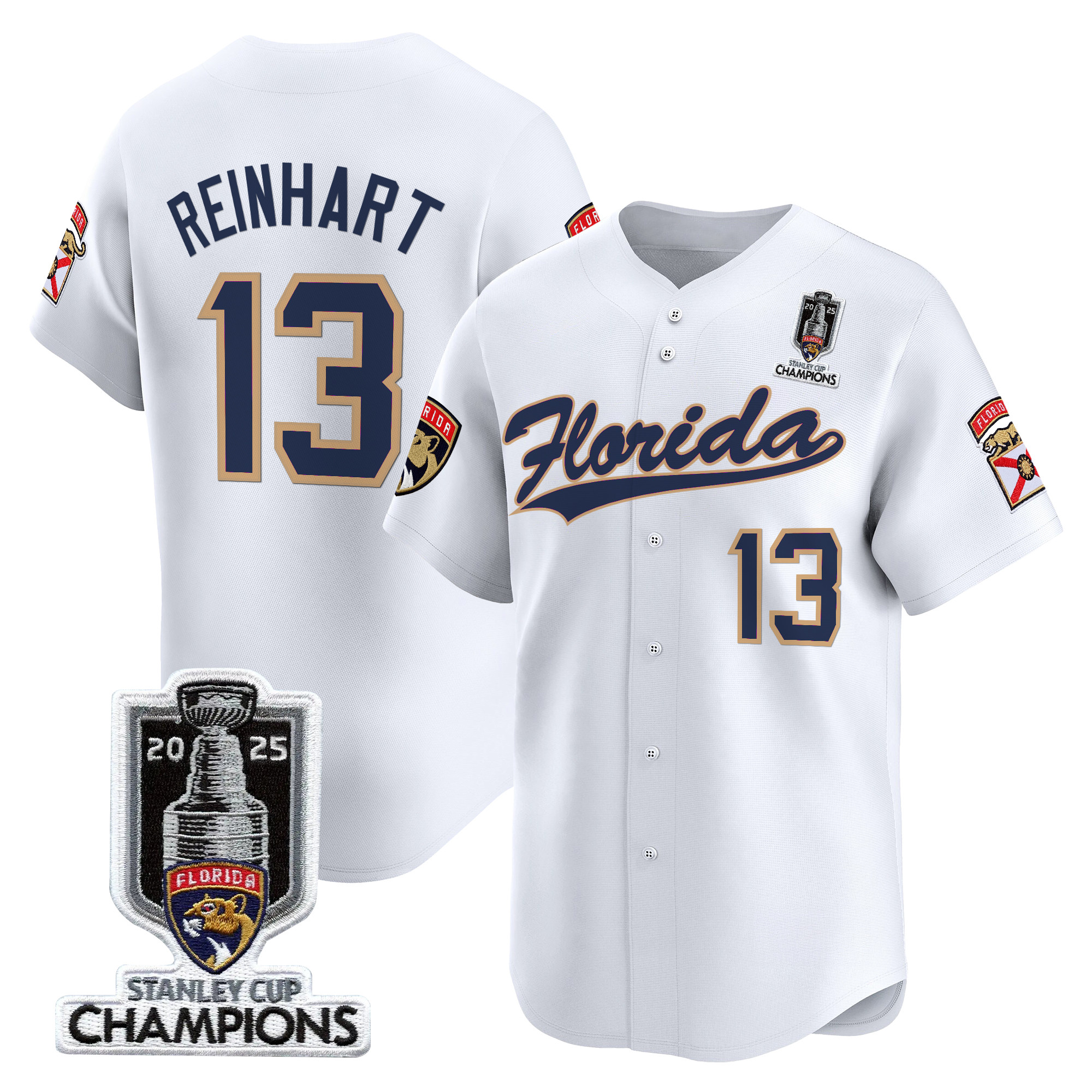 Men's Florida Panthers 2025 Stanley Cup Champions Vapor Baseball Jersey - All Stitched