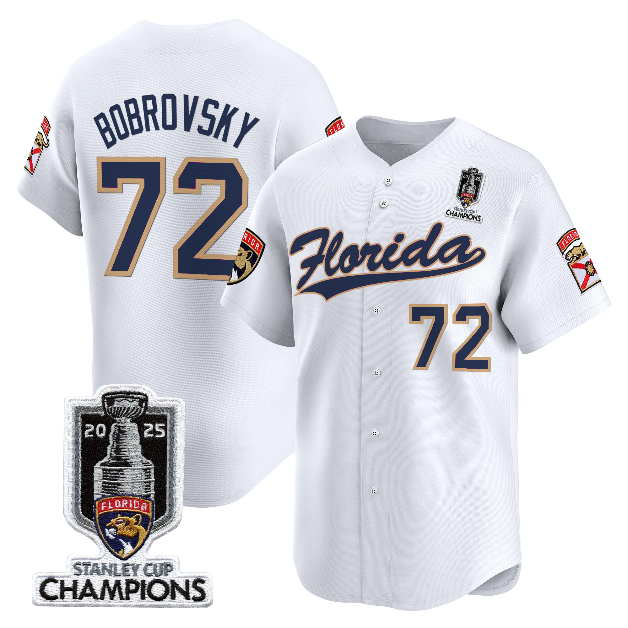 Men's Florida Panthers 2025 Stanley Cup Champions Vapor Baseball Jersey - All Stitched