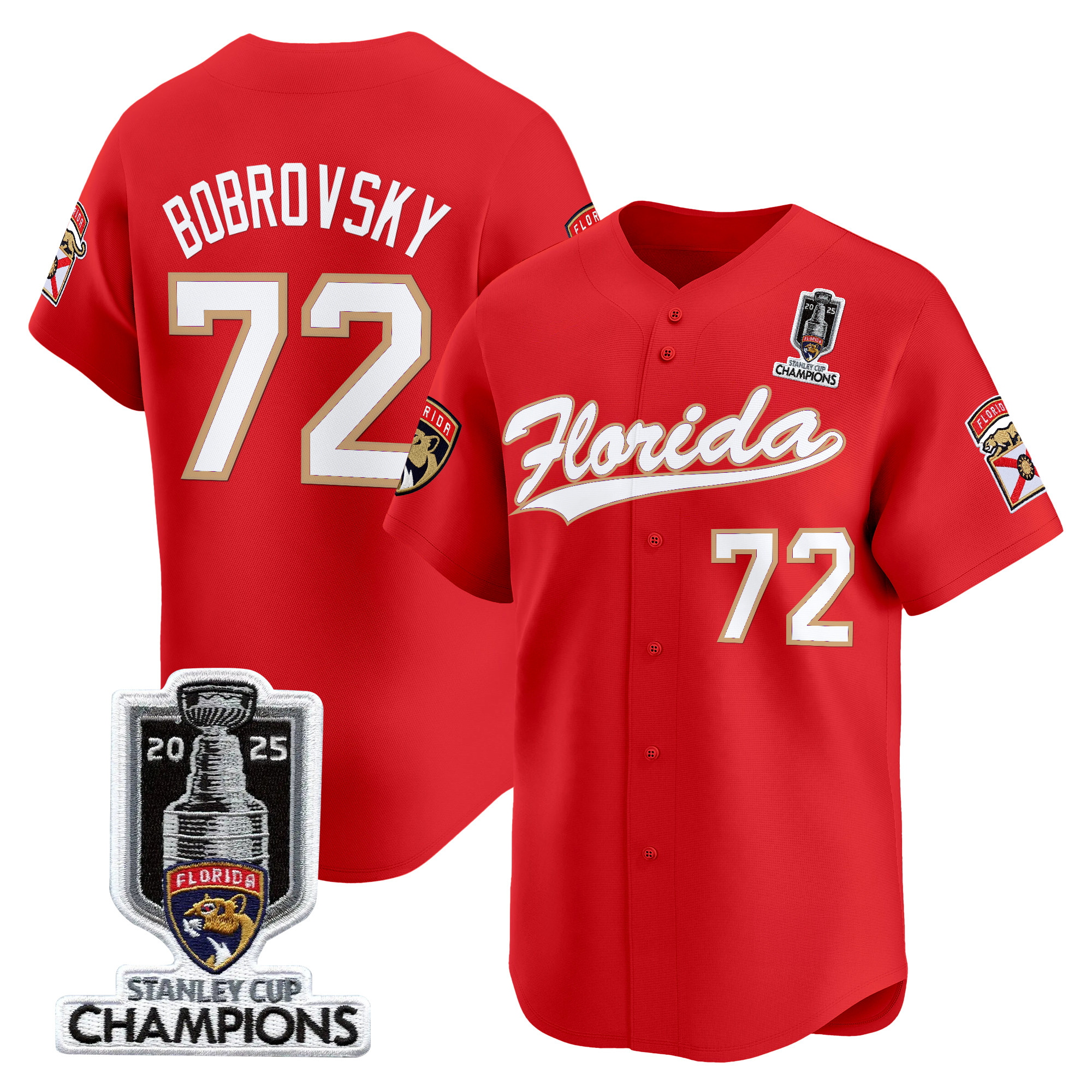 Men's Florida Panthers 2025 Stanley Cup Champions Vapor Baseball Jersey - All Stitched