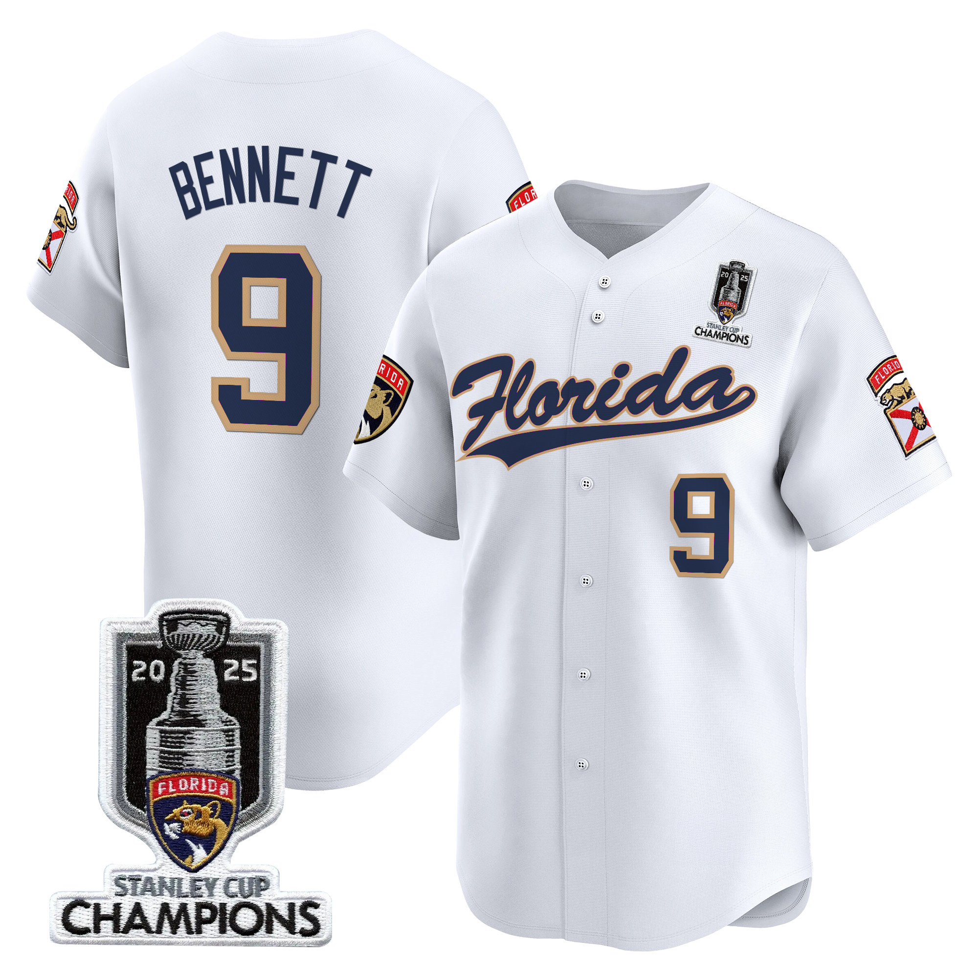 Men's Florida Panthers 2025 Stanley Cup Champions Vapor Baseball Jersey - All Stitched