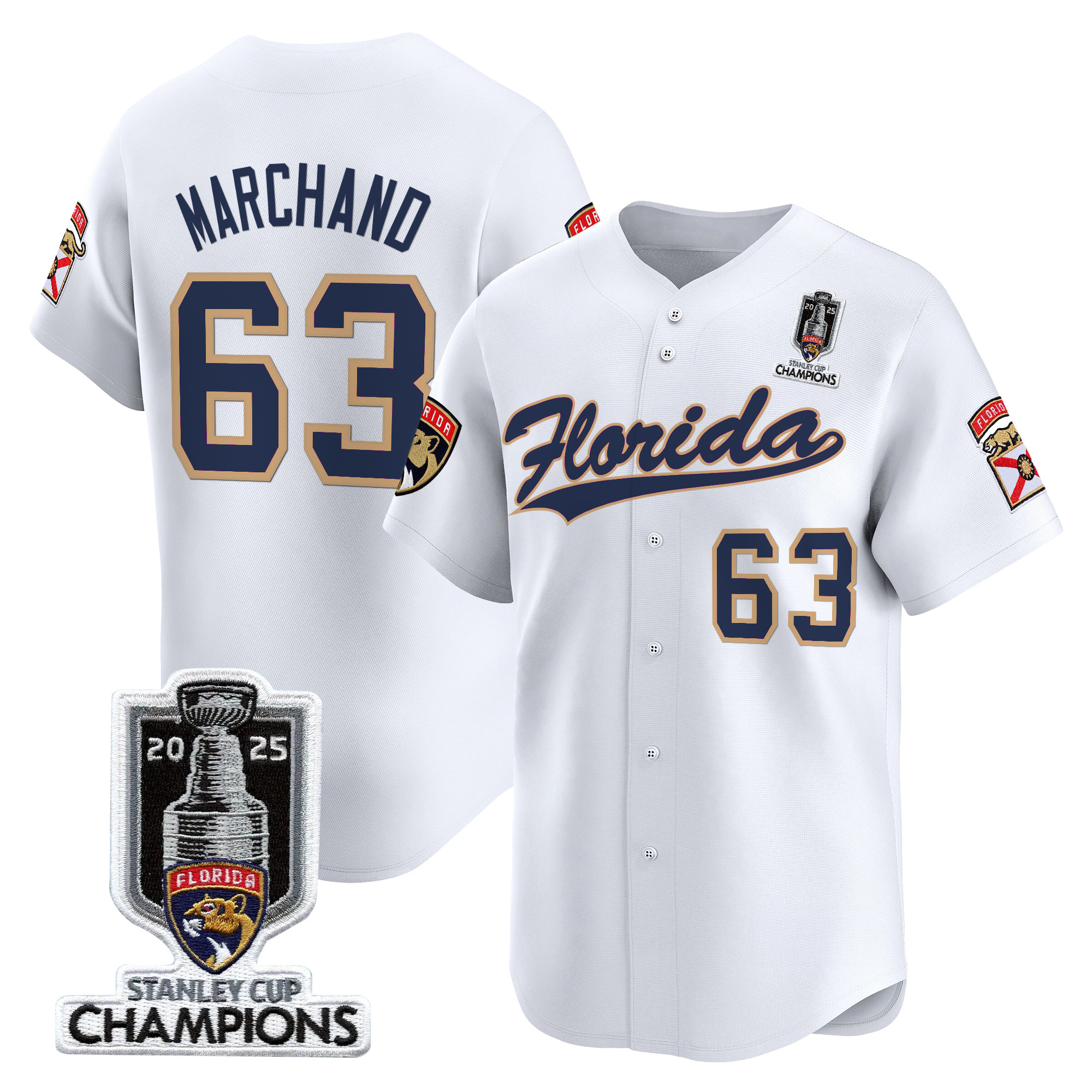 Men's Florida Panthers 2025 Stanley Cup Champions Vapor Baseball Jersey - All Stitched