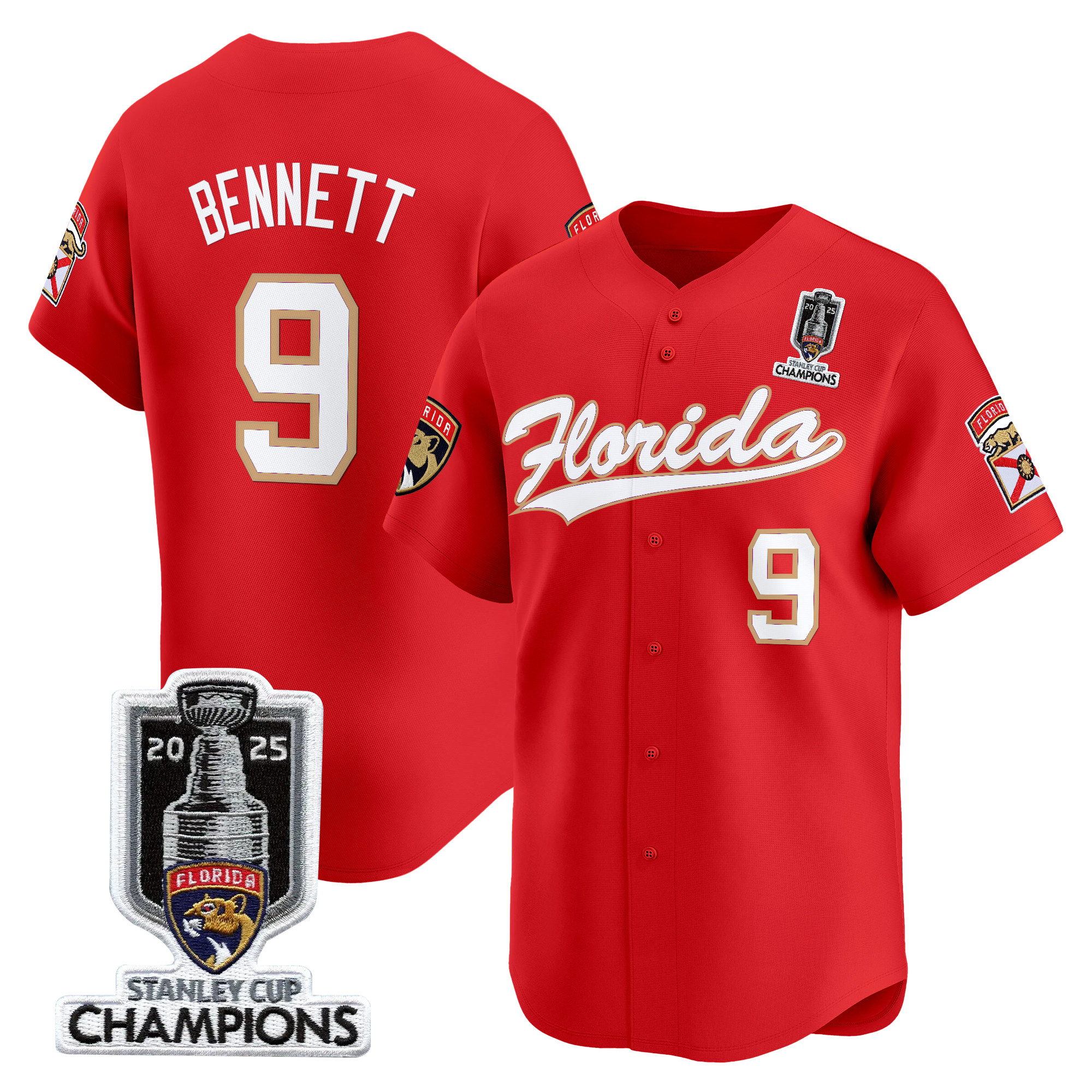 Men's Florida Panthers 2025 Stanley Cup Champions Vapor Baseball Jersey - All Stitched