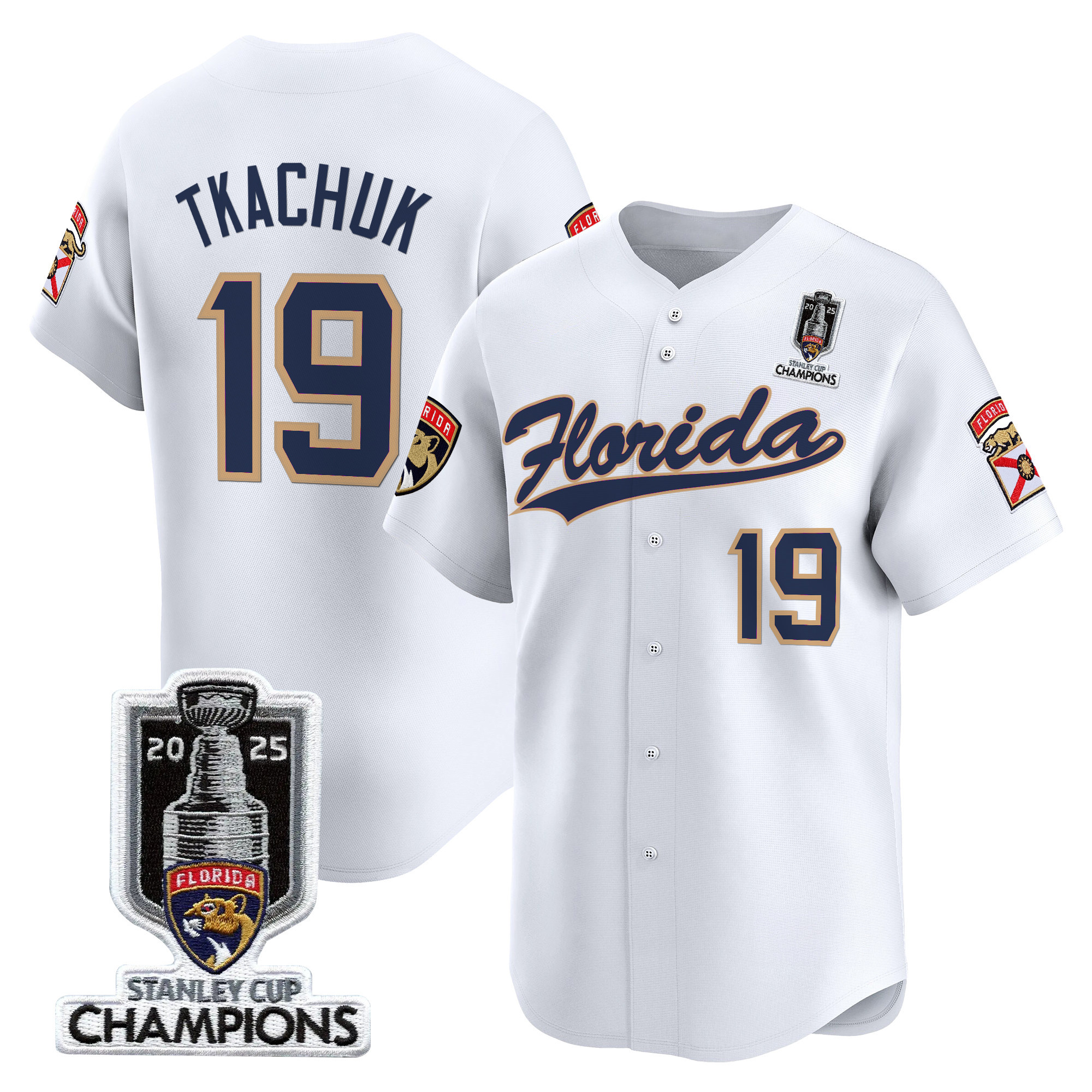 Men's Florida Panthers 2025 Stanley Cup Champions Vapor Baseball Jersey - All Stitched