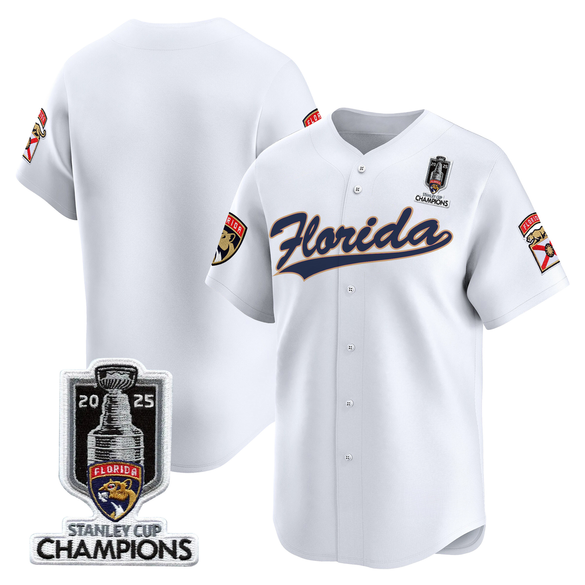 Men's Florida Panthers 2025 Stanley Cup Champions Vapor Baseball Jersey - All Stitched