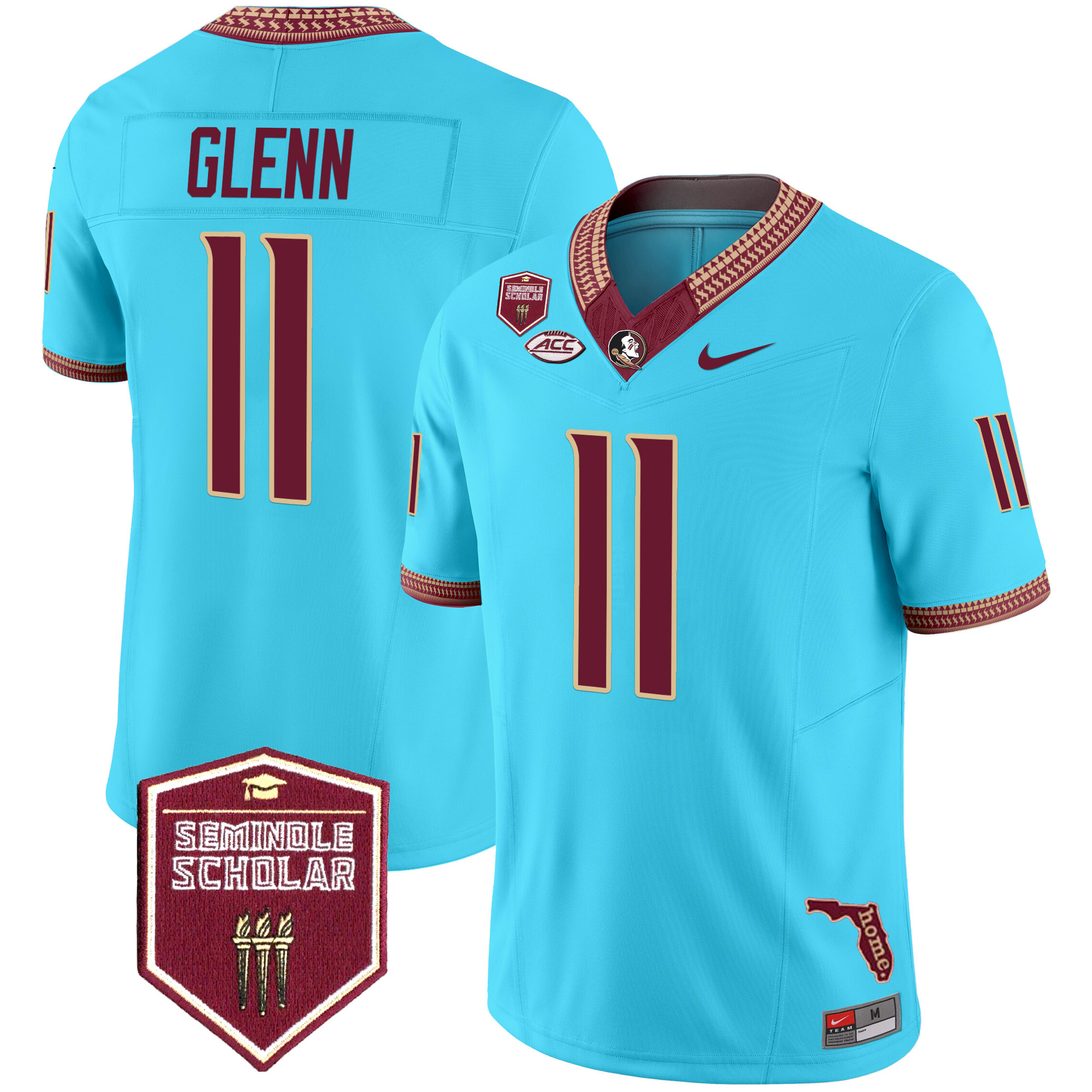Men's Florida State Seminoles 2025 Seminole Scholar Patch Vapor Limited Jersey - All Stitched