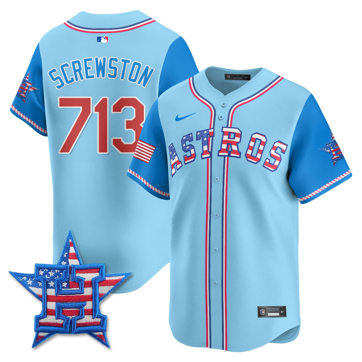 Men's Houston Astros 2025 Fourth of July Vapor Premier Limited Jersey - All Stitched
