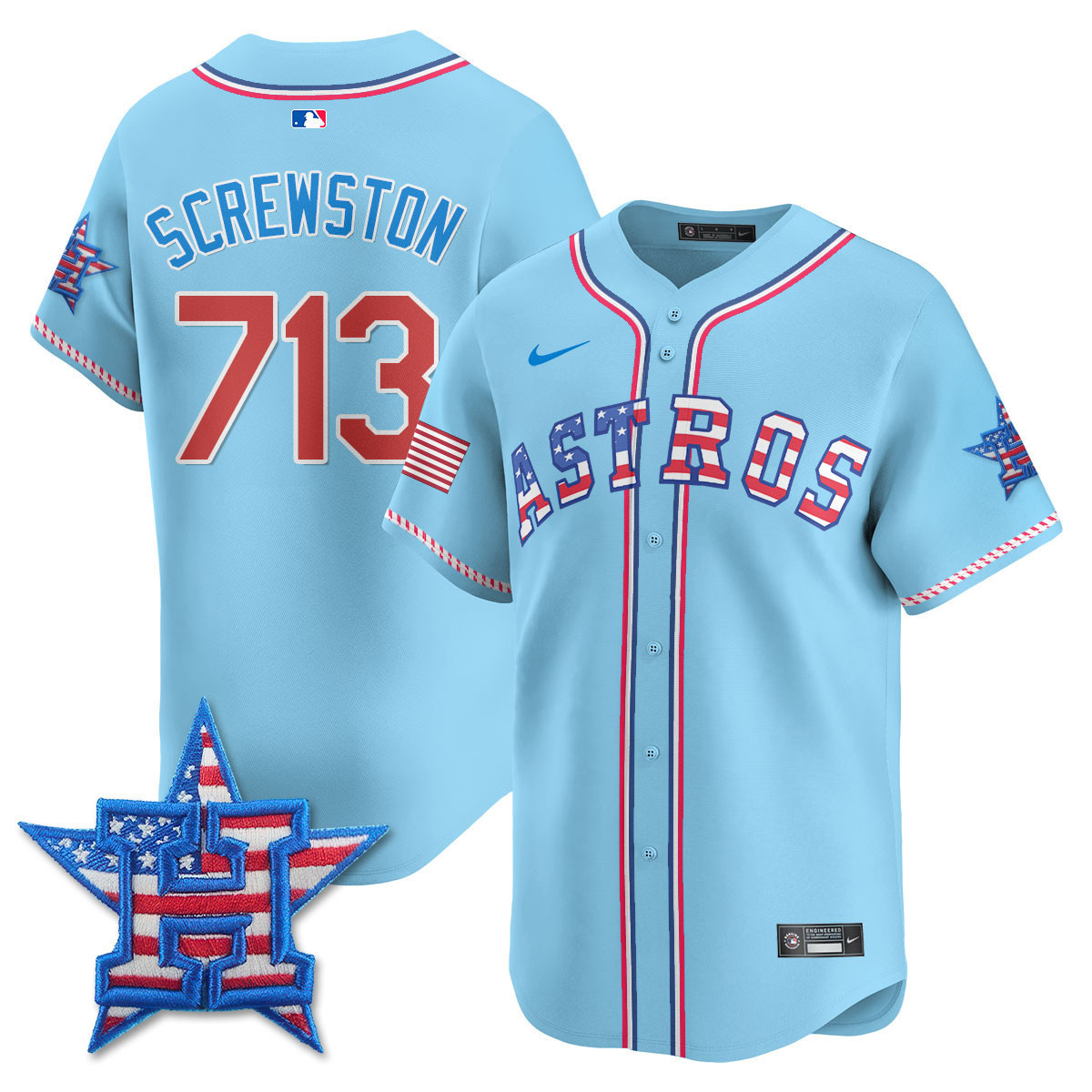 Men's Houston Astros 2025 Fourth of July Vapor Premier Limited Jersey - All Stitched