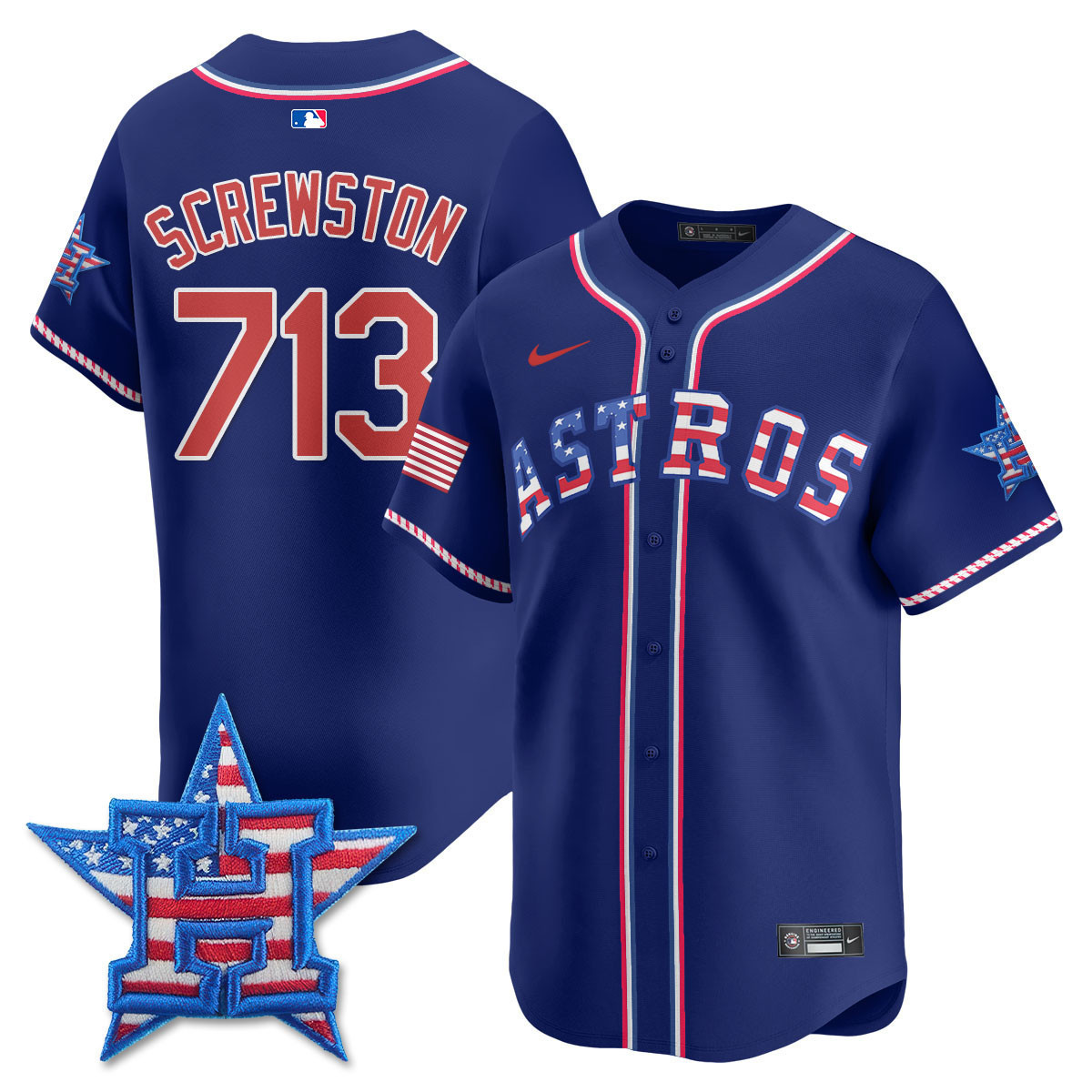 Men's Houston Astros 2025 Fourth of July Vapor Premier Limited Jersey - All Stitched