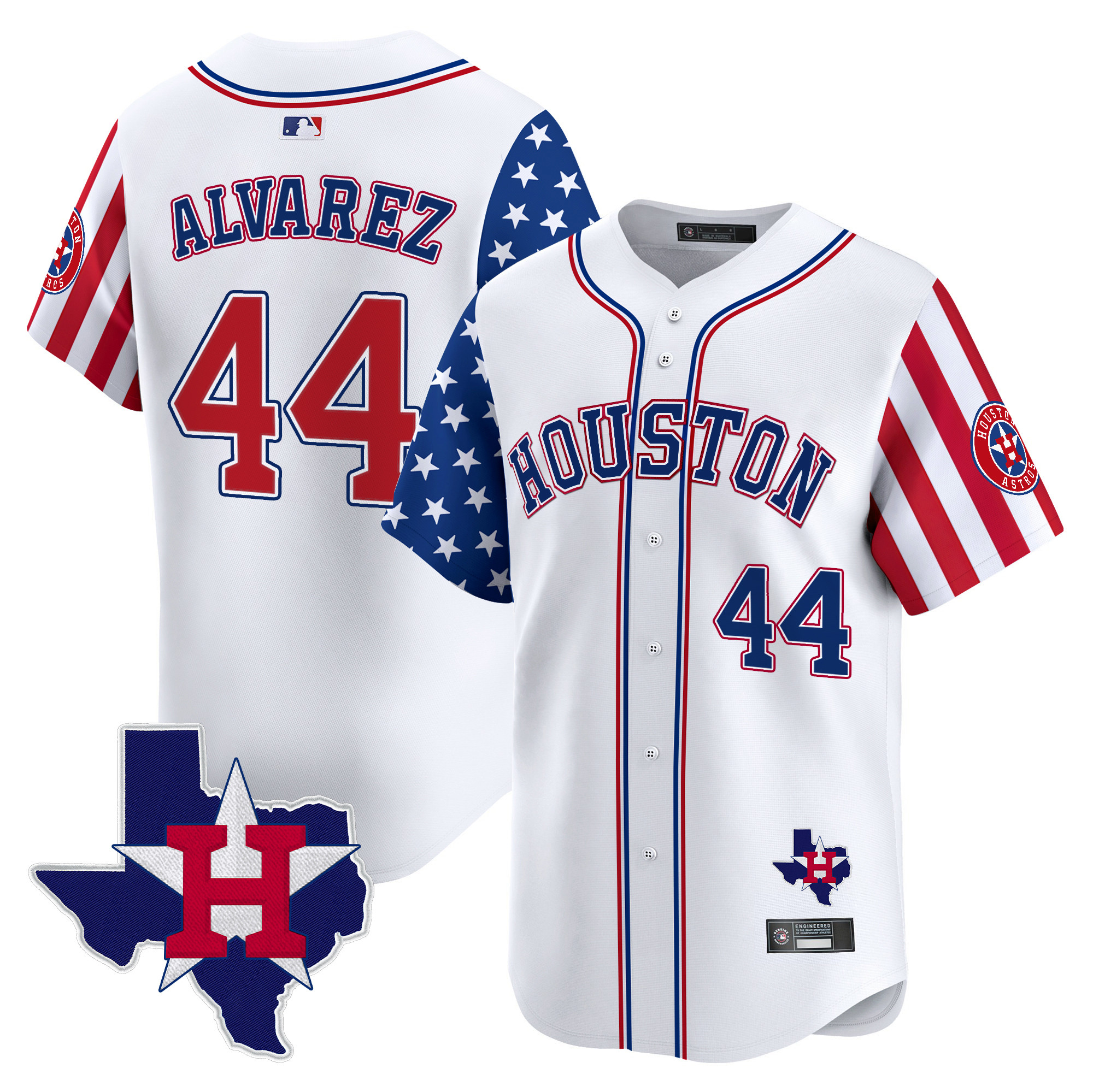 Men's Houston Astros 2025 Independence Day Vapor Premier Limited Jersey V2 - All Stitched