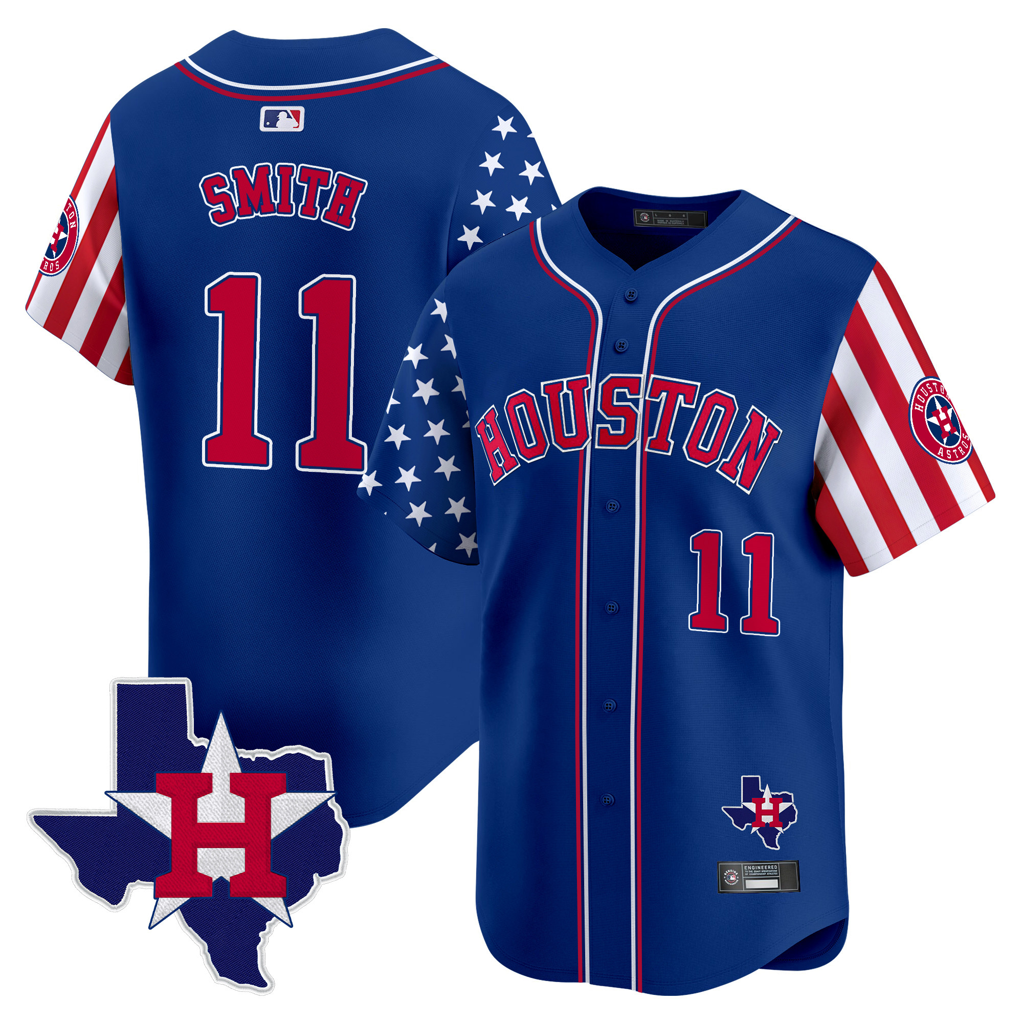 Men's Houston Astros 2025 Independence Day Vapor Premier Limited Jersey V2 - All Stitched