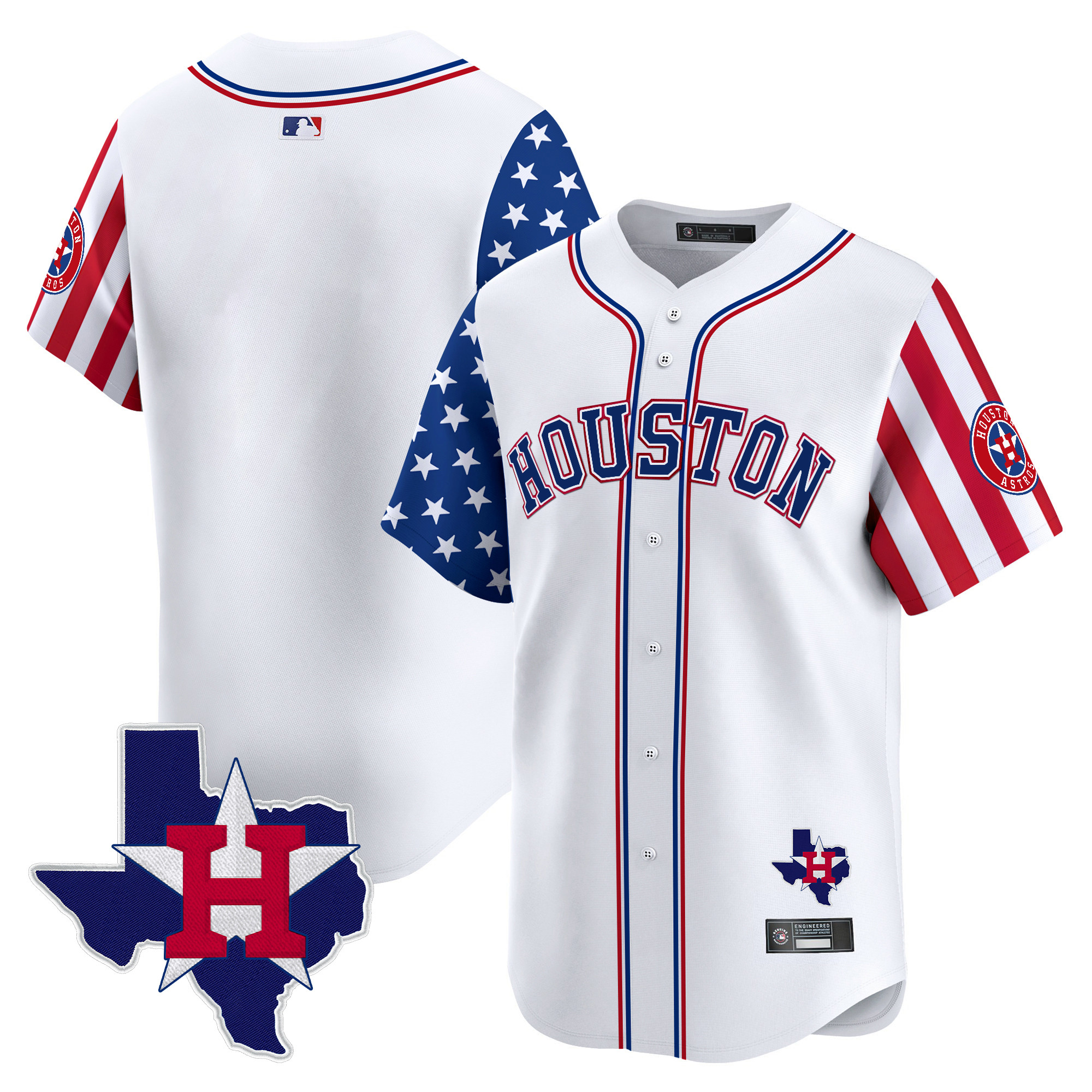 Men's Houston Astros 2025 Independence Day Vapor Premier Limited Jersey V2 - All Stitched