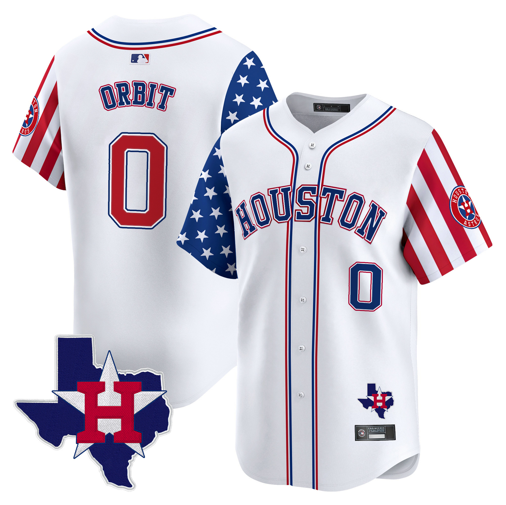 Men's Houston Astros 2025 Independence Day Vapor Premier Limited Jersey V2 - All Stitched