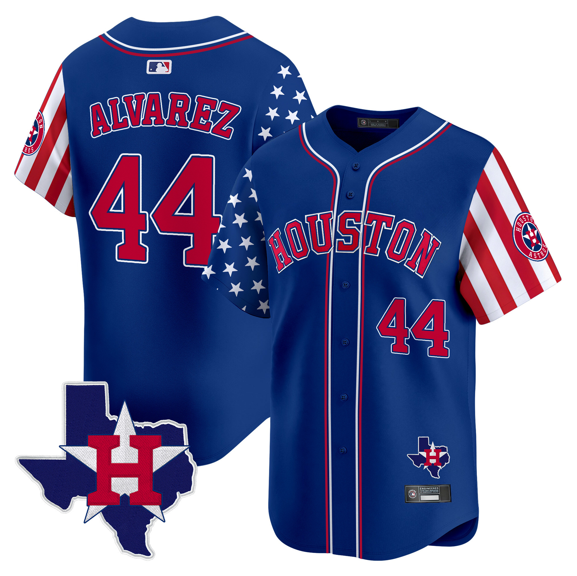 Men's Houston Astros 2025 Independence Day Vapor Premier Limited Jersey V2 - All Stitched
